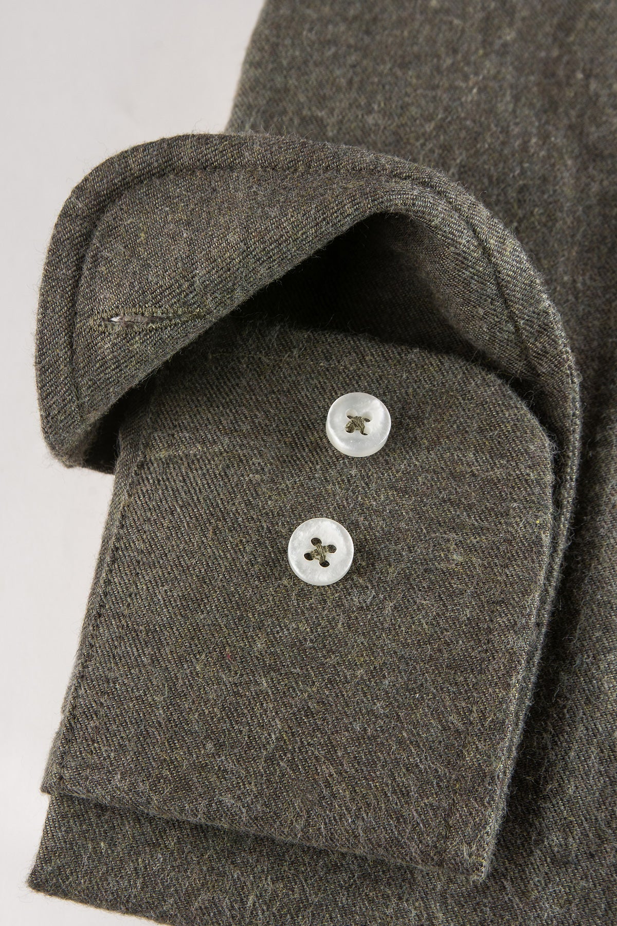 Green flannel button down regular fit shirt