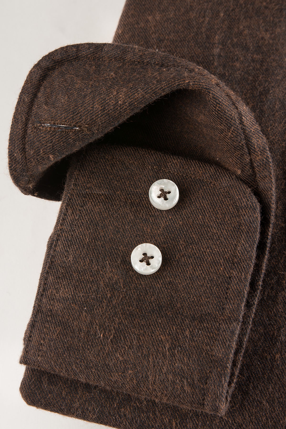 Brown flannel button down slim fit shirt