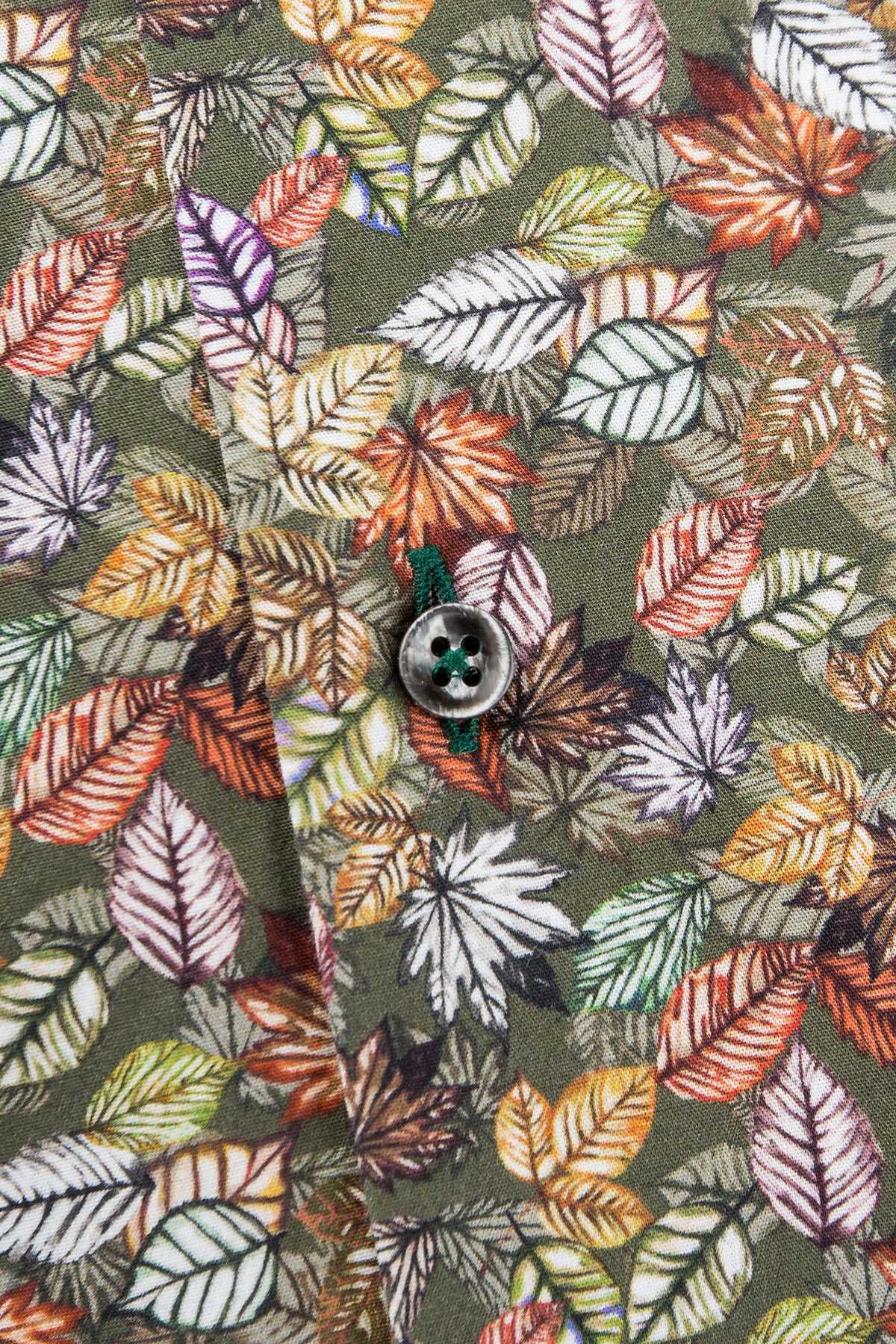 Green printed slim fit shirt