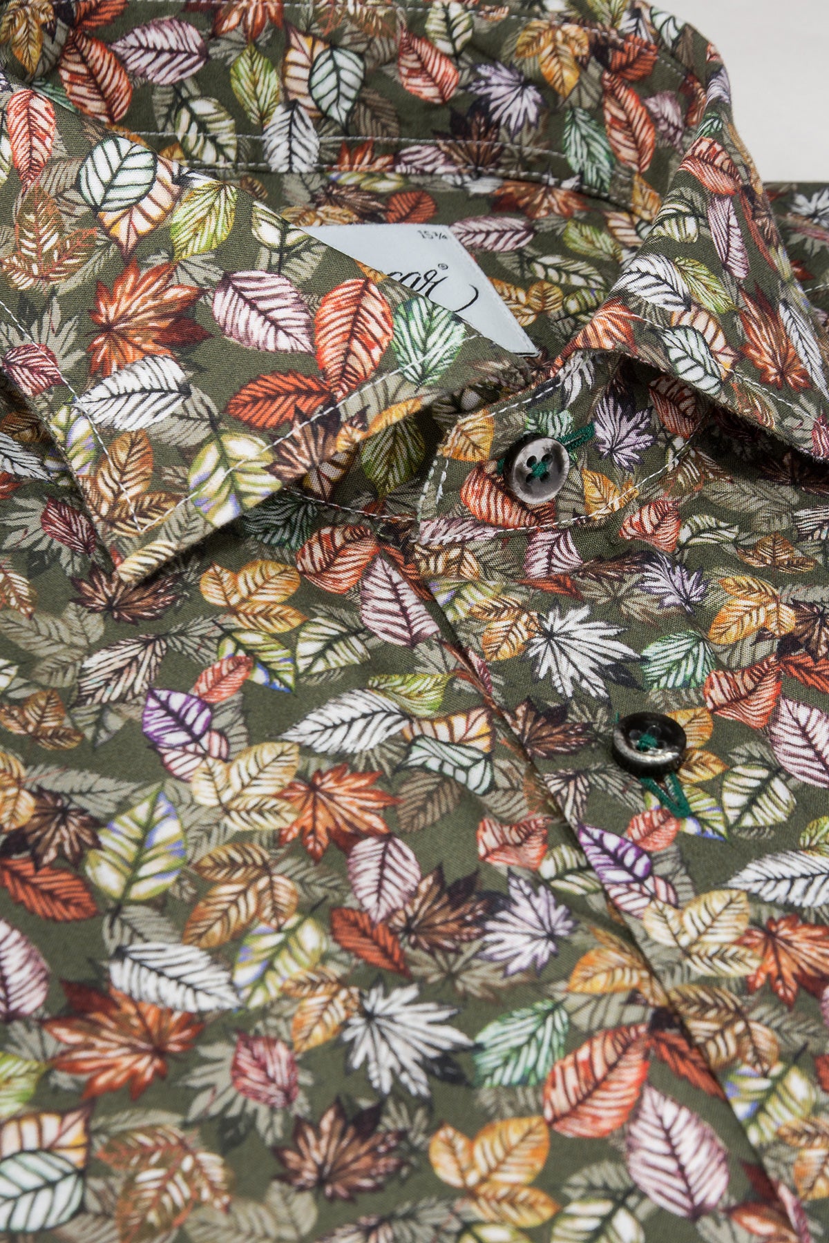 Green printed slim fit shirt