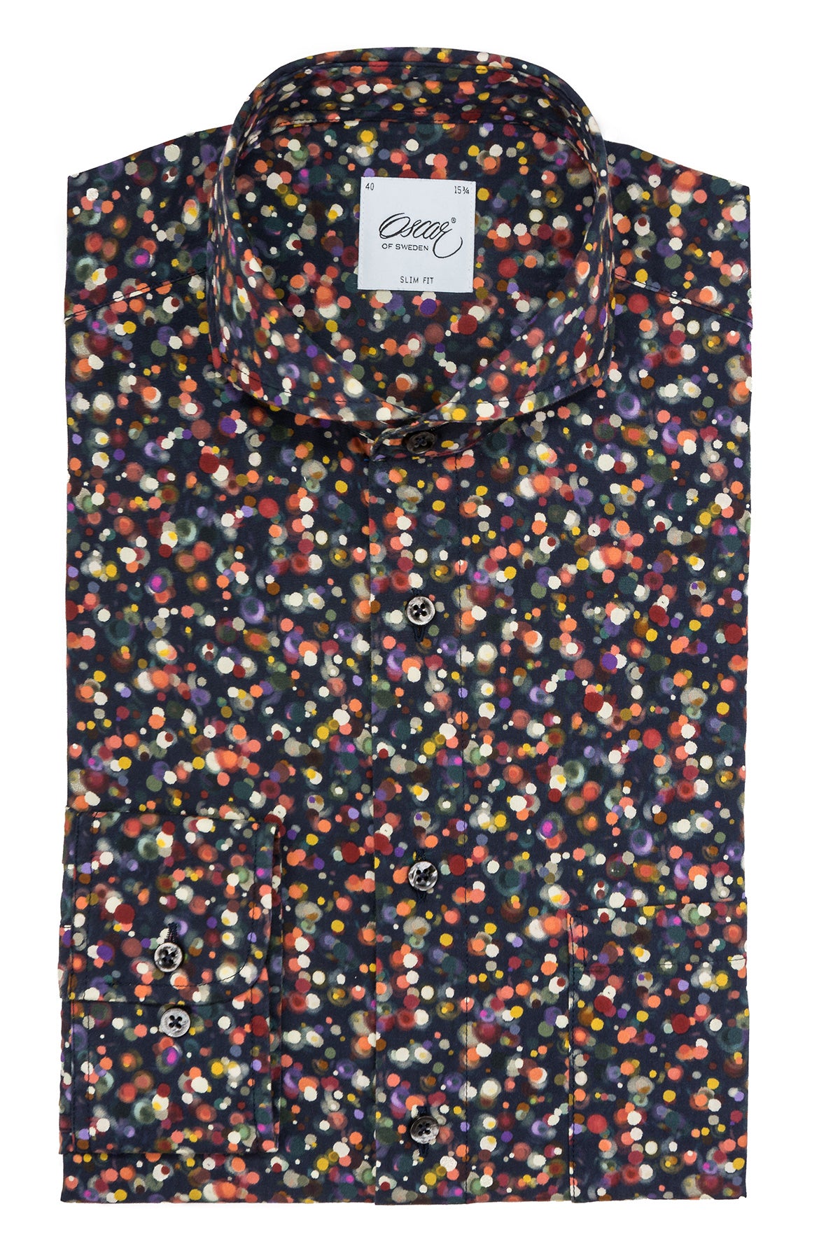 Blue printed slim fit shirt