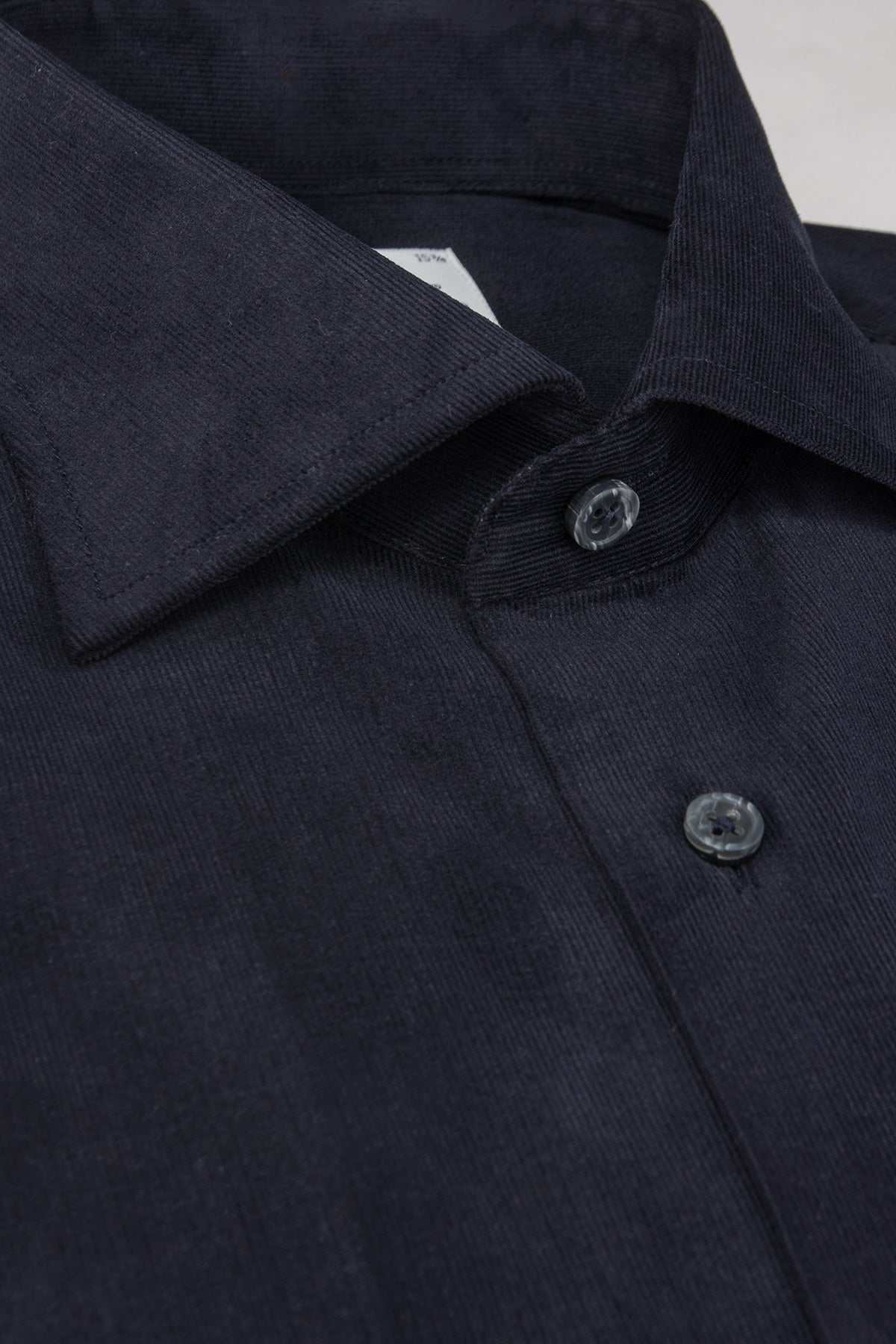 Navy baby cord slim fit shirt
