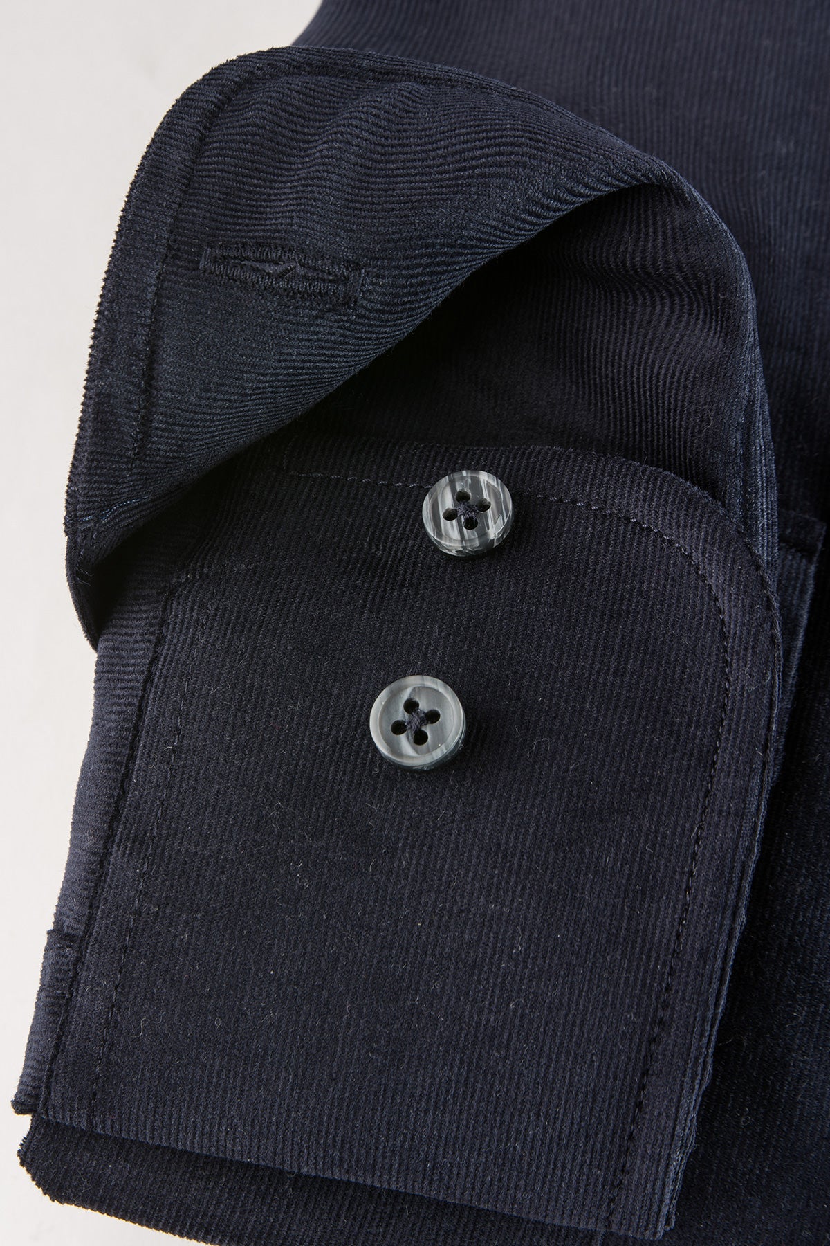 Navy baby cord slim fit shirt