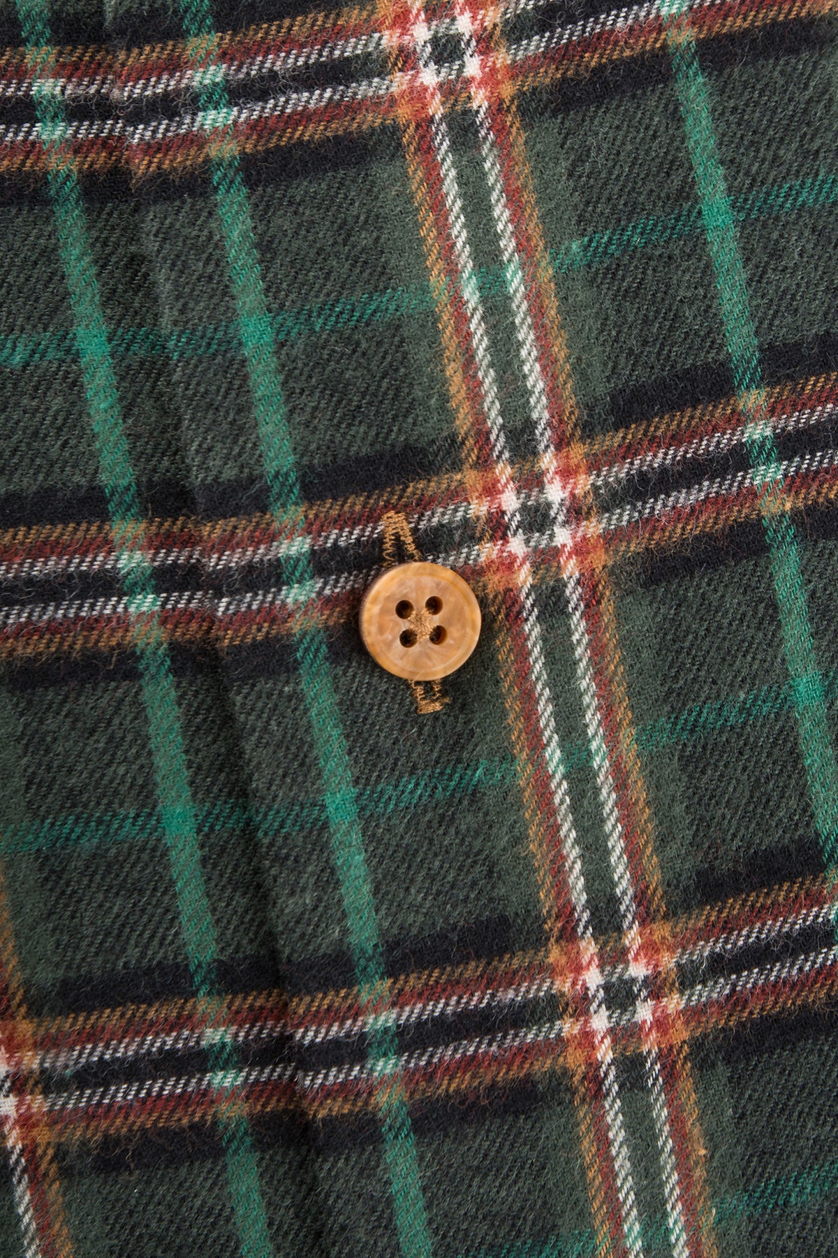 Green checked flannel regular fit shirt