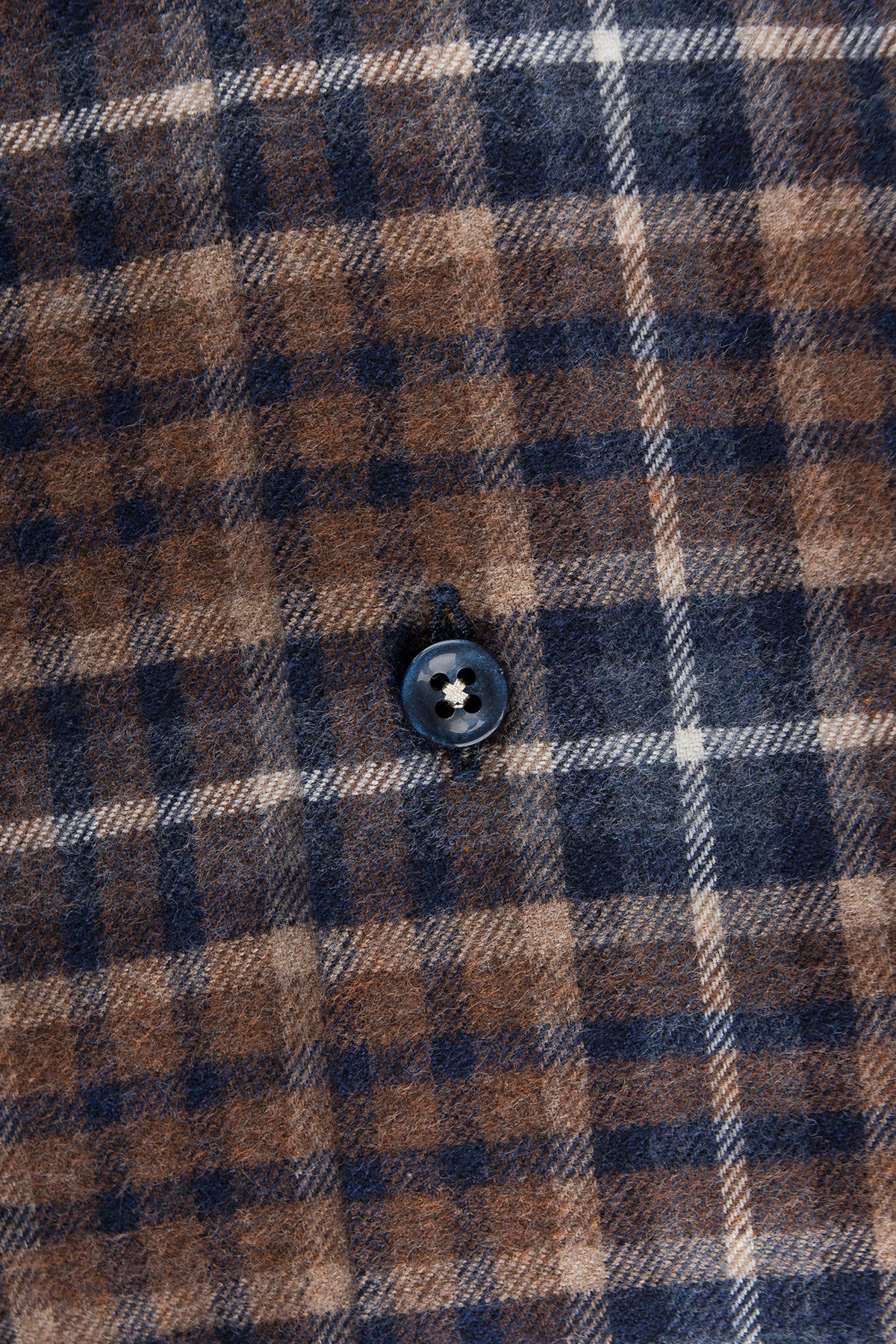 Brown checked flannel slim fit shirt