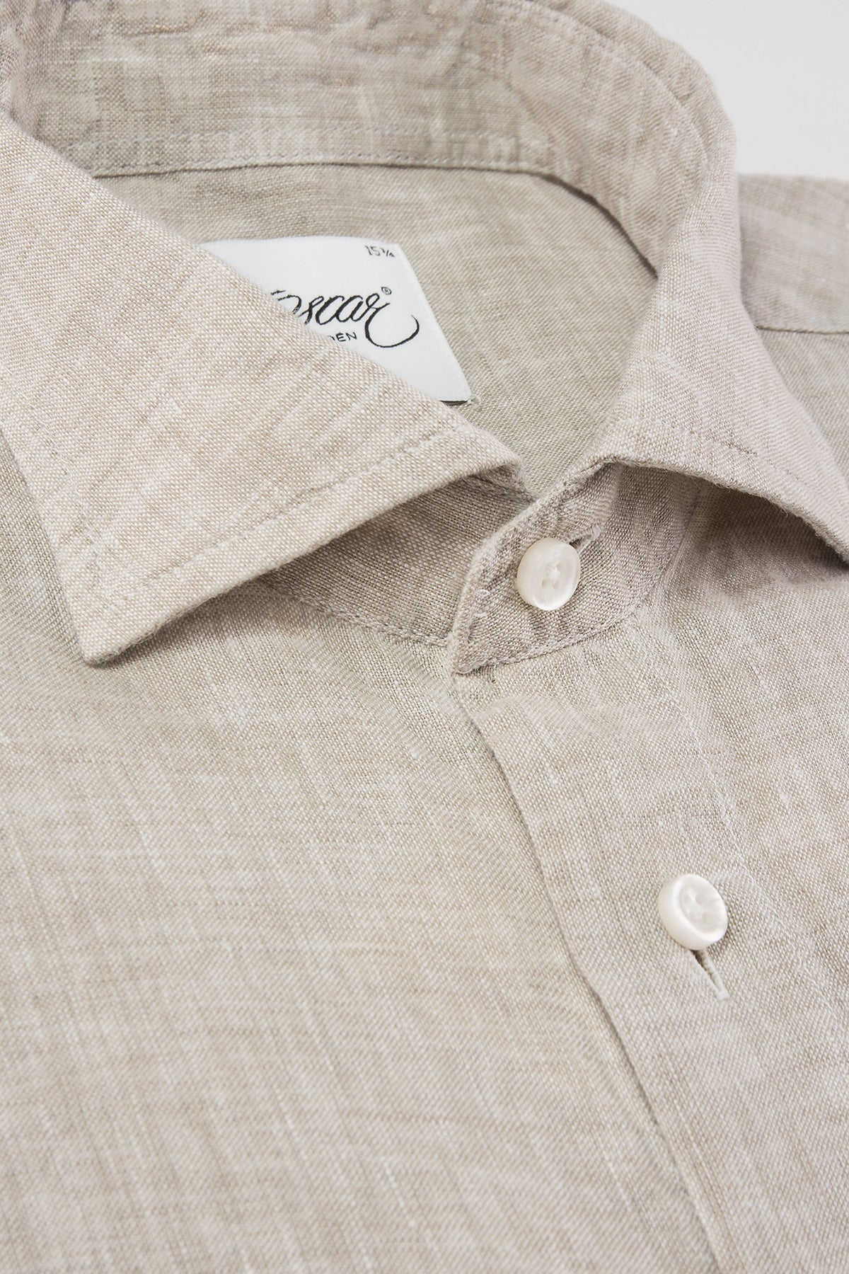 Beige slim fit linen shirt