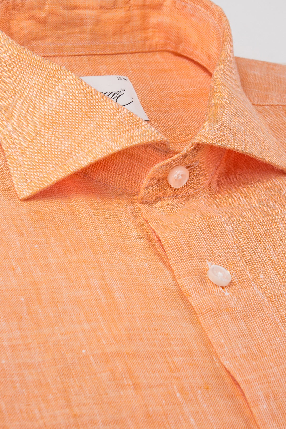 Orange slim fit linen shirt