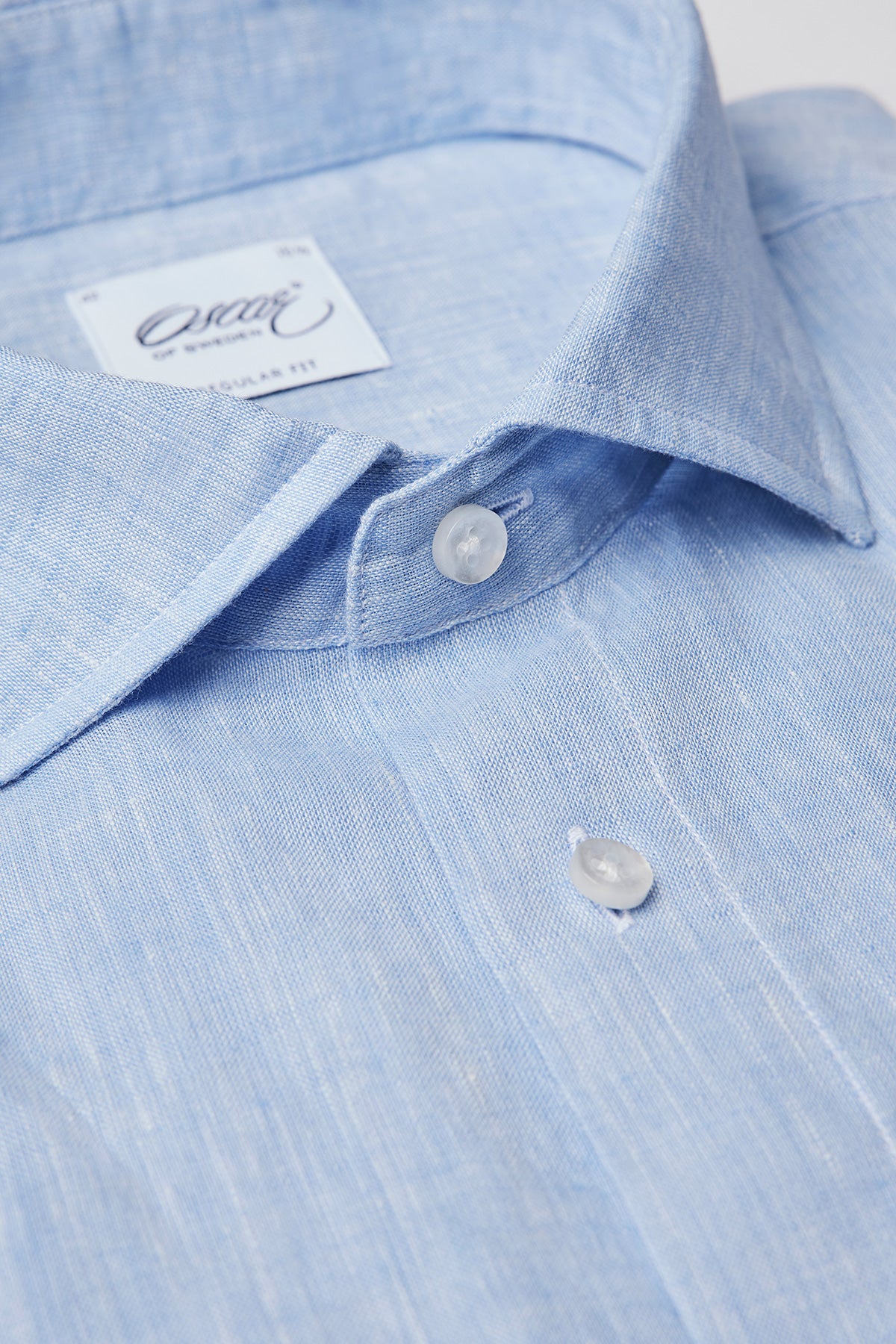 Light blue regular fit linen shirt