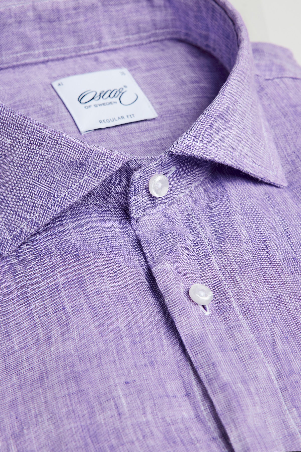 Purple regular fit linen shirt