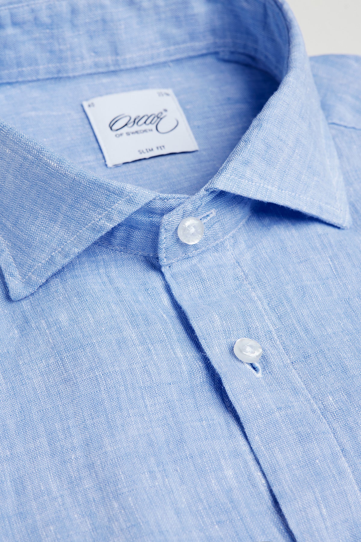 Light blue slim fit linen shirt