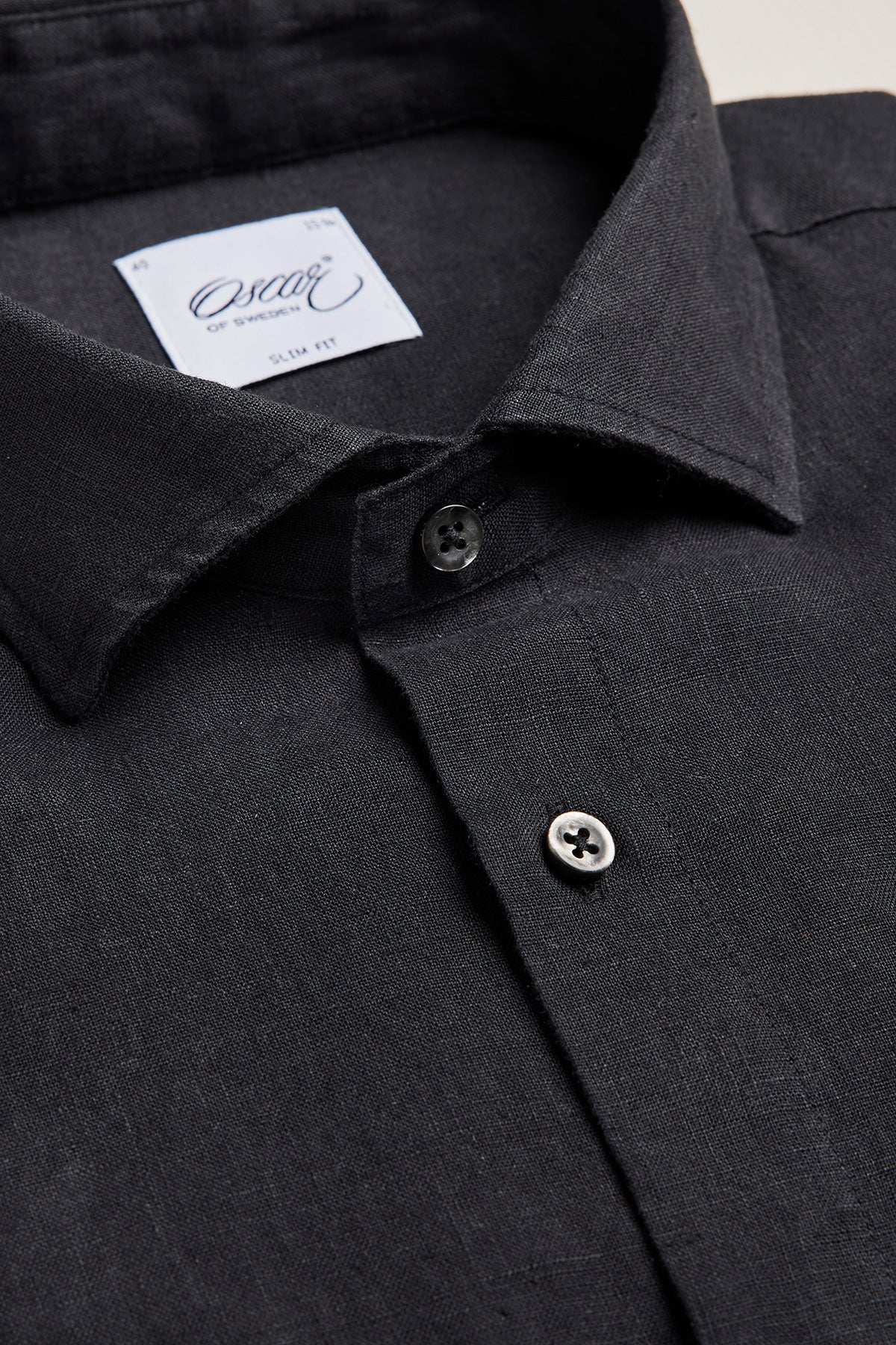 Black linen slim fit shirt