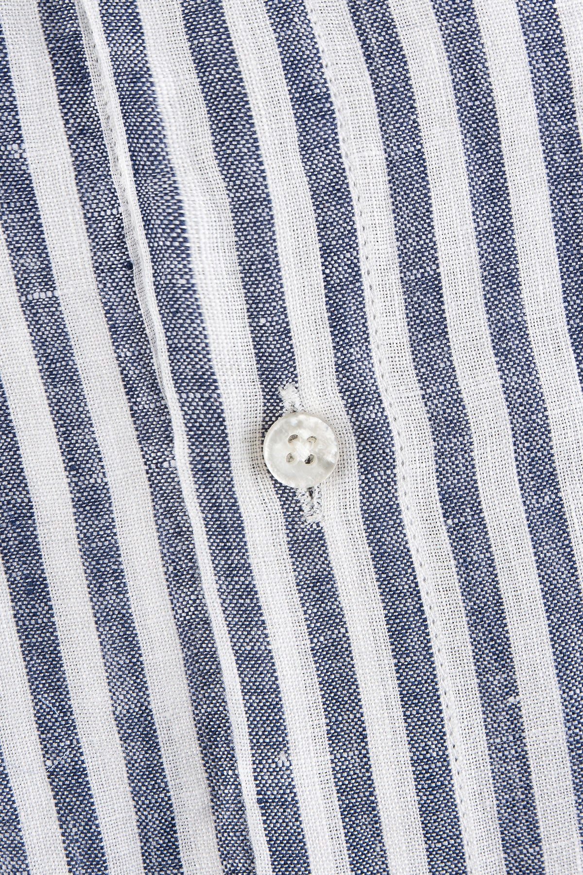 Blue striped linen slim fit shirt