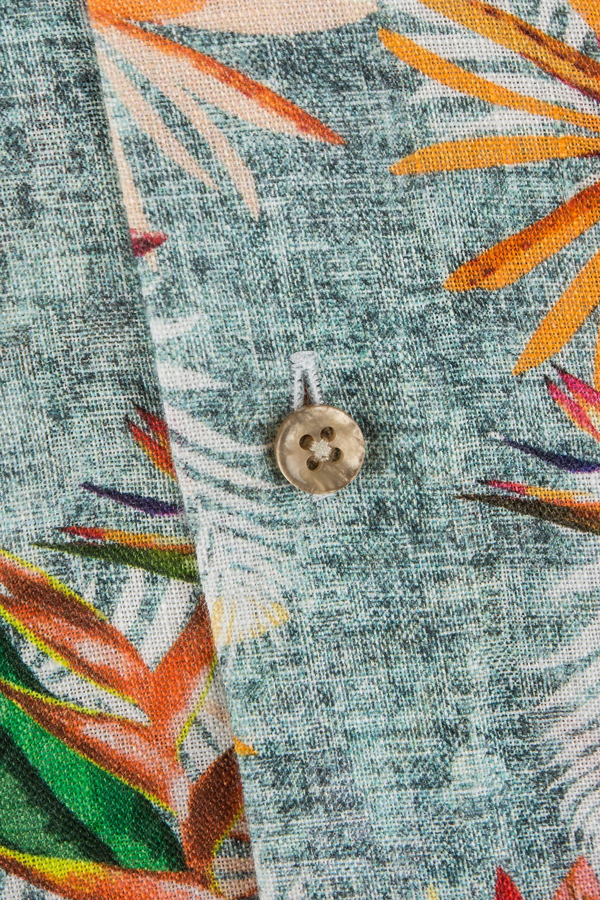 Printed slim fit linen shirt