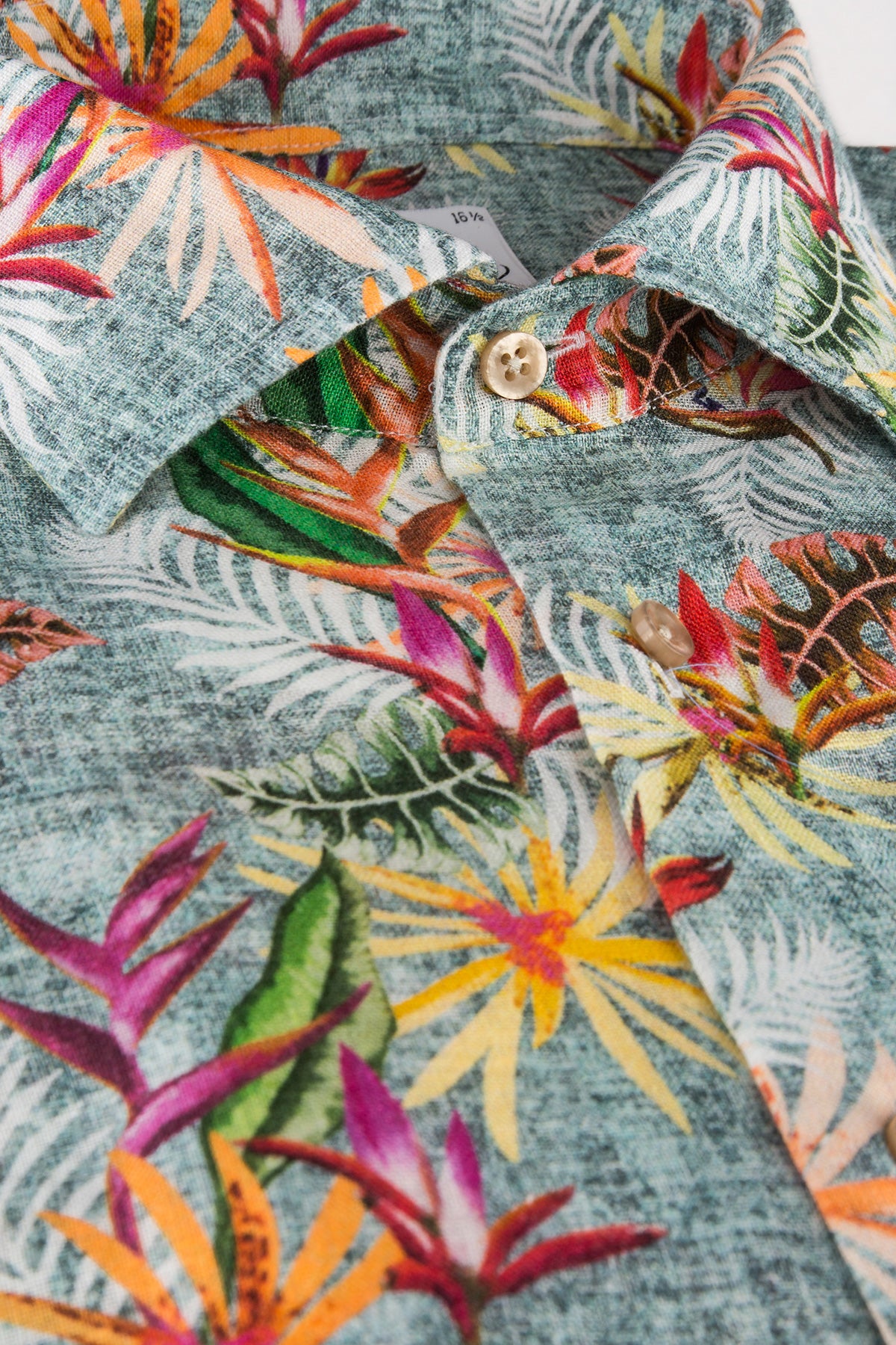 Printed slim fit linen shirt