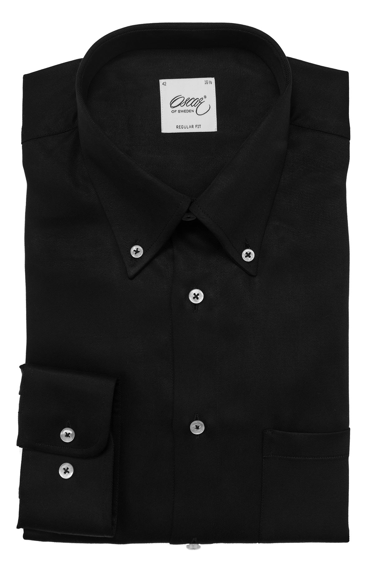 Black button down tencel slim fit shirt