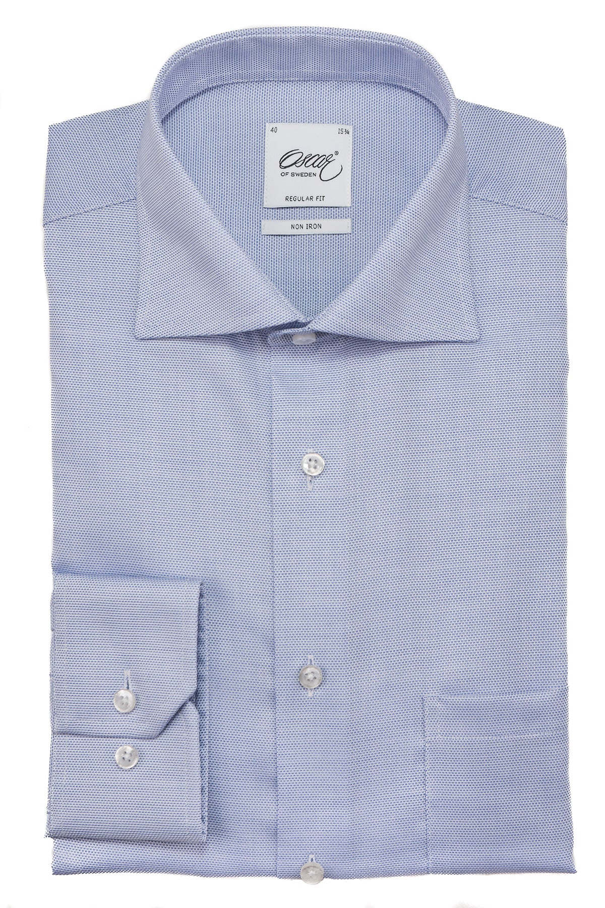 Blue microstructure regular fit shirt