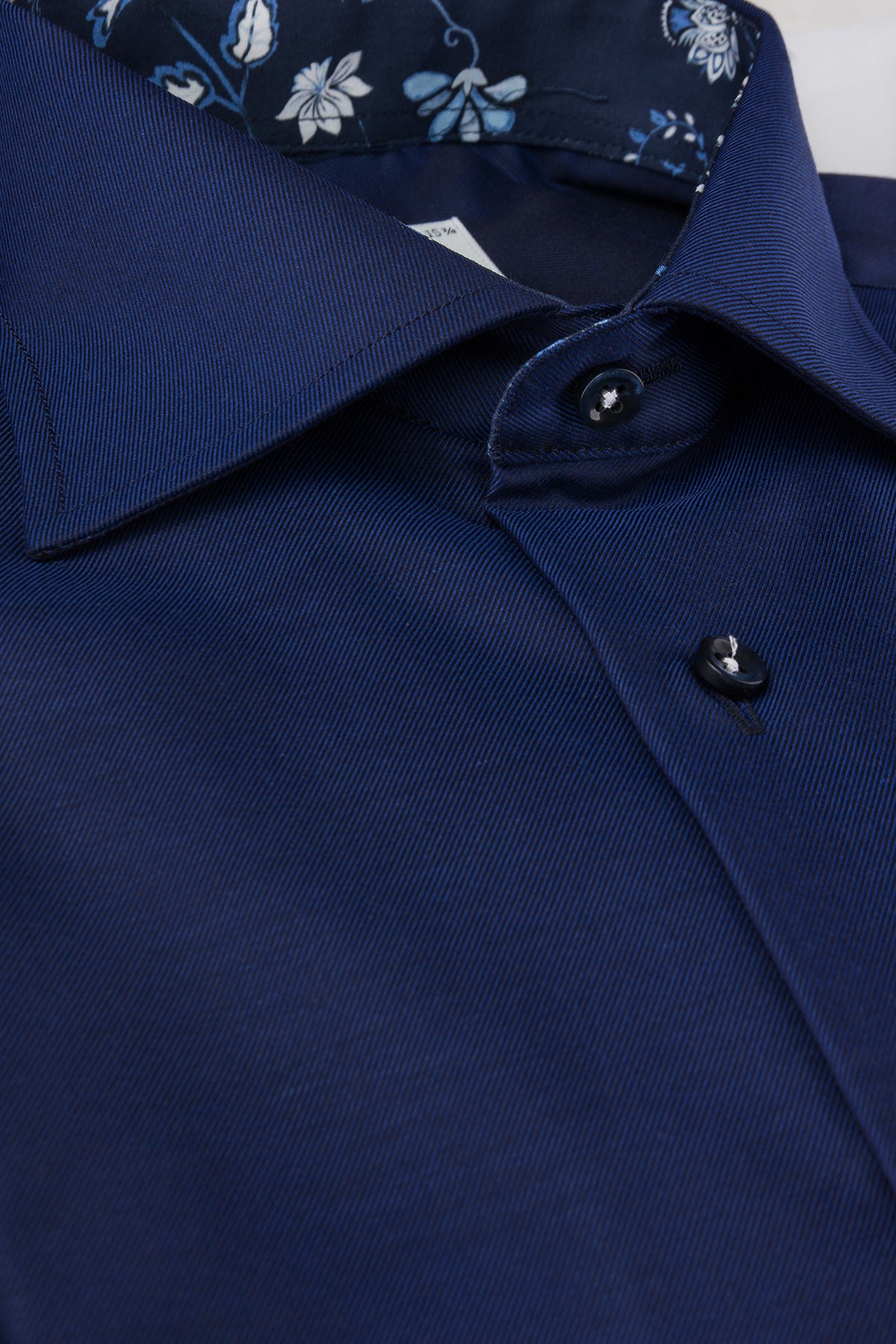 Navy blue slim fit shirt with contrast details