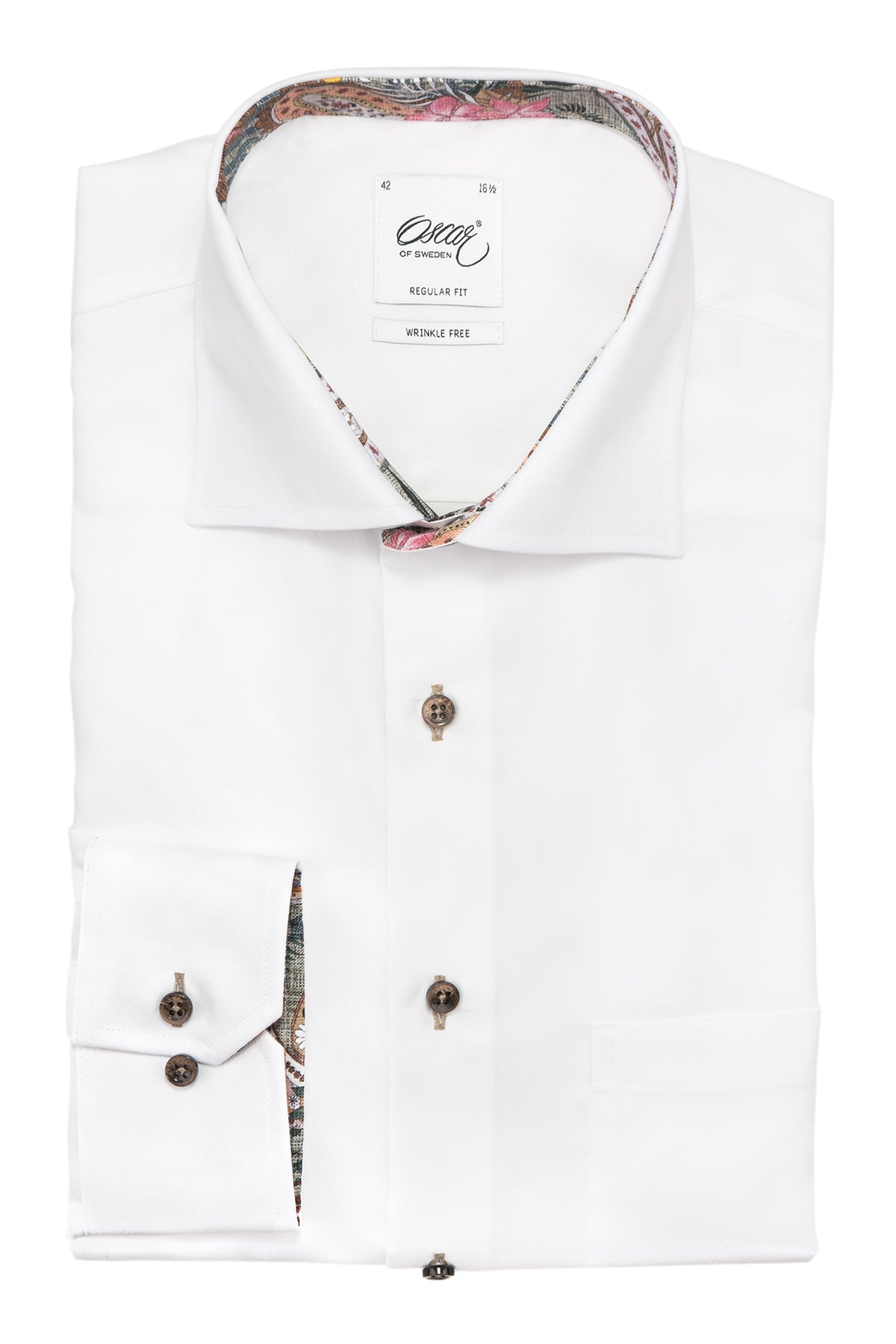White regular fit shirt with contrast details