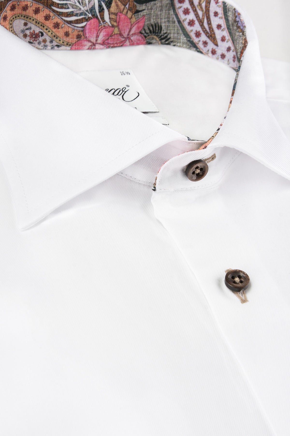 White regular fit shirt with contrast details
