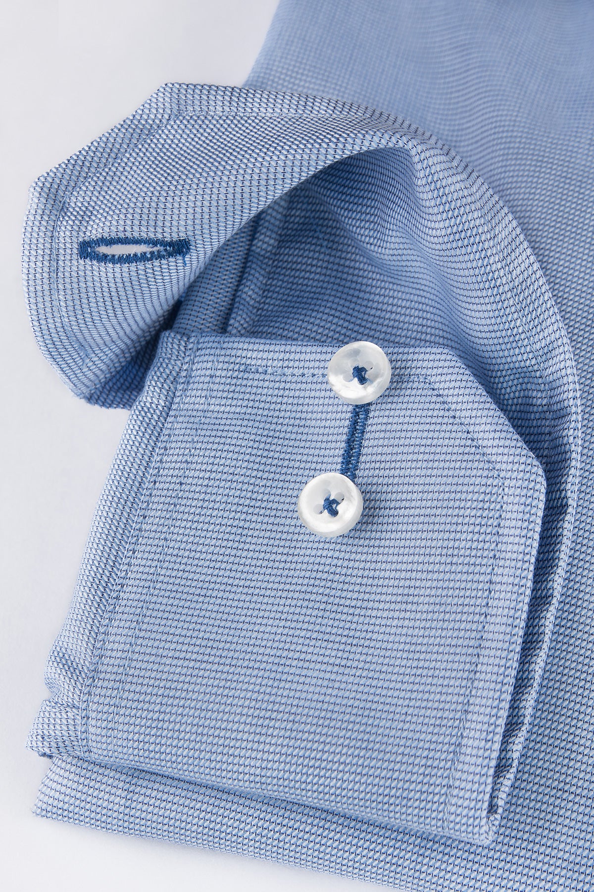 Blue microstructure slim fit shirt