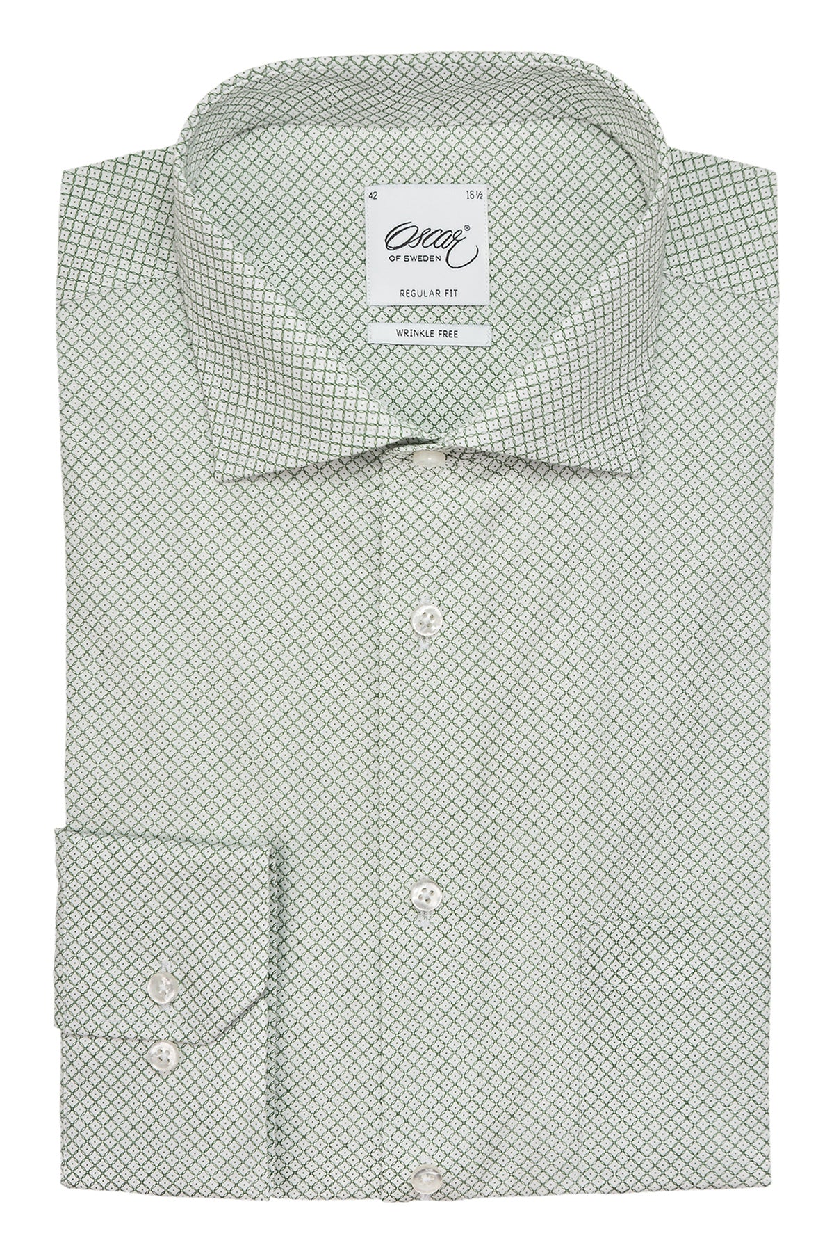 Green printed regular fit shirt