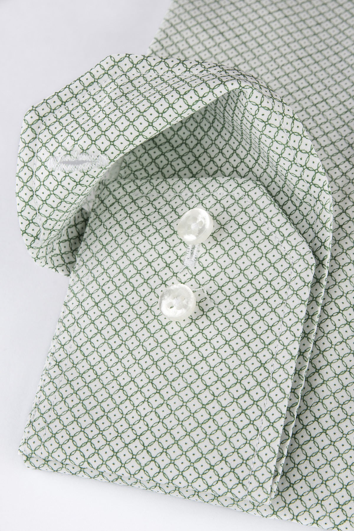 Green printed regular fit shirt