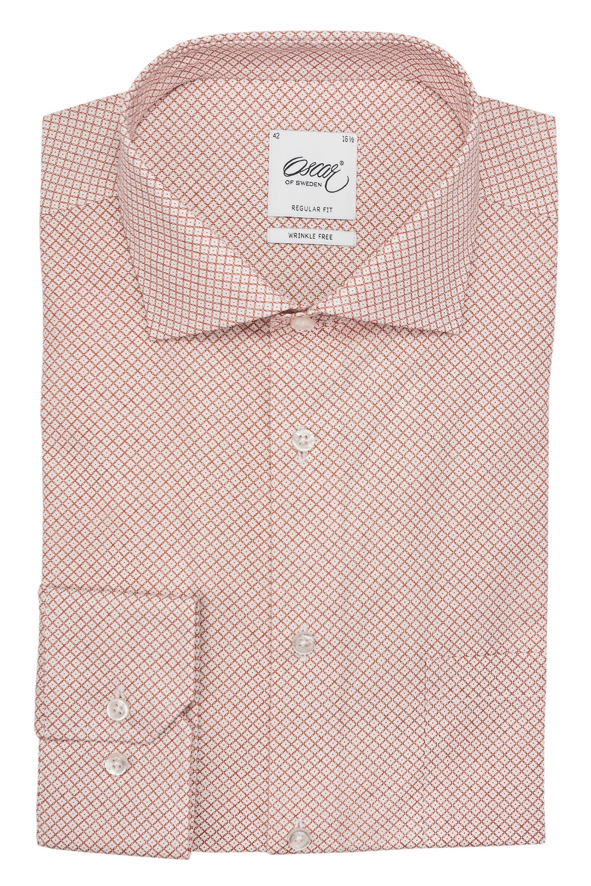 Orange printed regular fit shirt