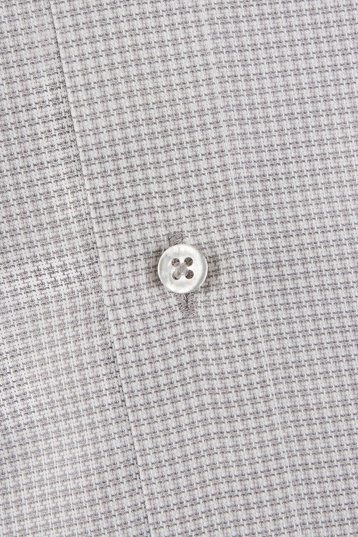 Grey houndstooth button down regular fit shirt