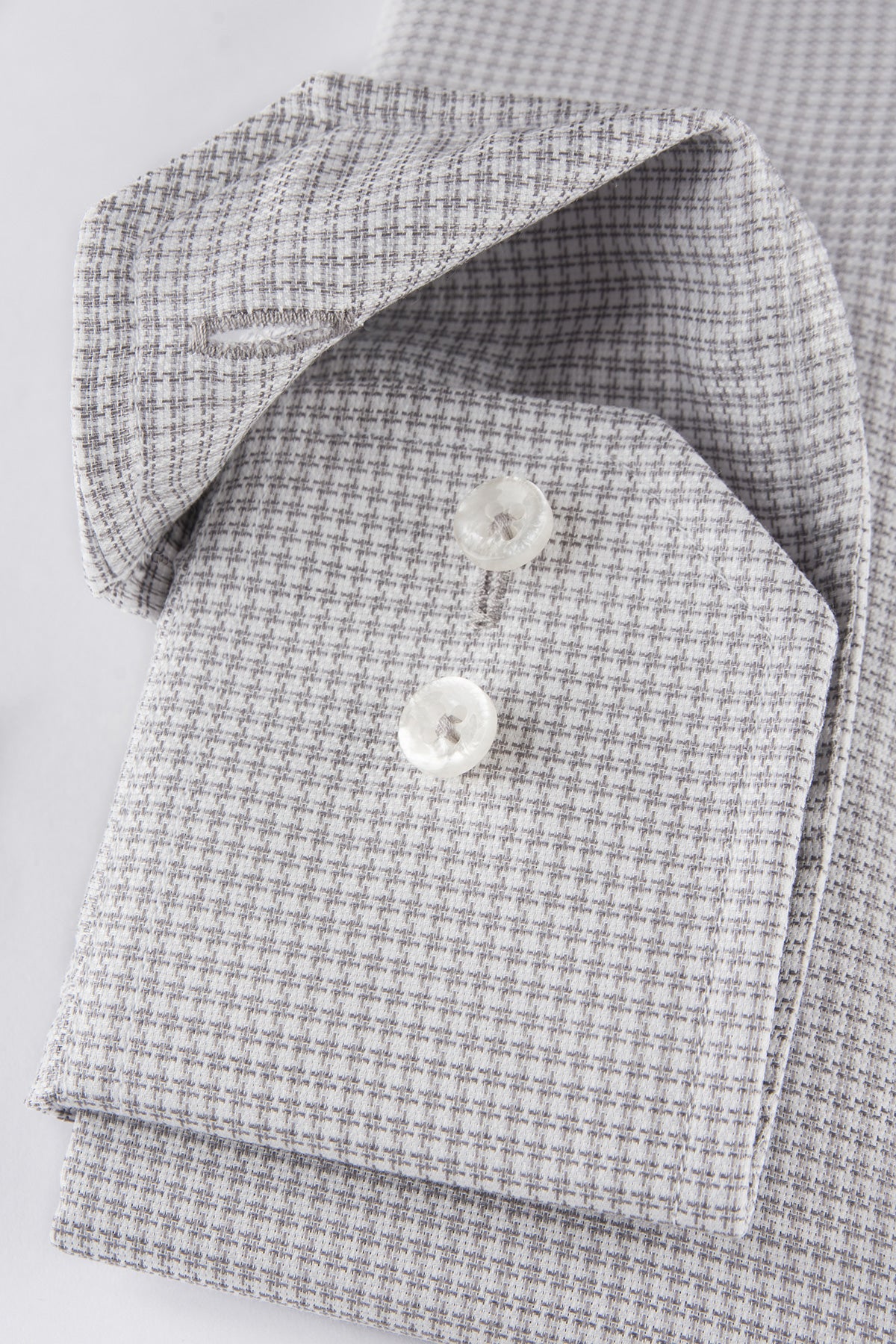 Grey houndstooth button down regular fit shirt