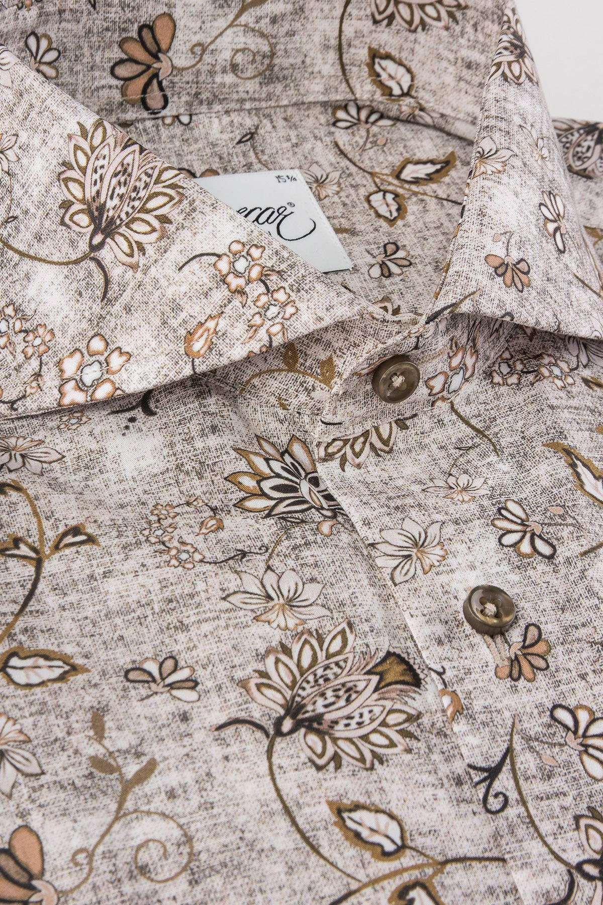 Brown printed slim fit shirt
