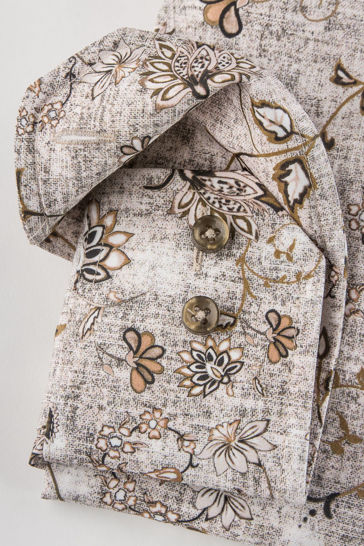 Brown printed slim fit shirt
