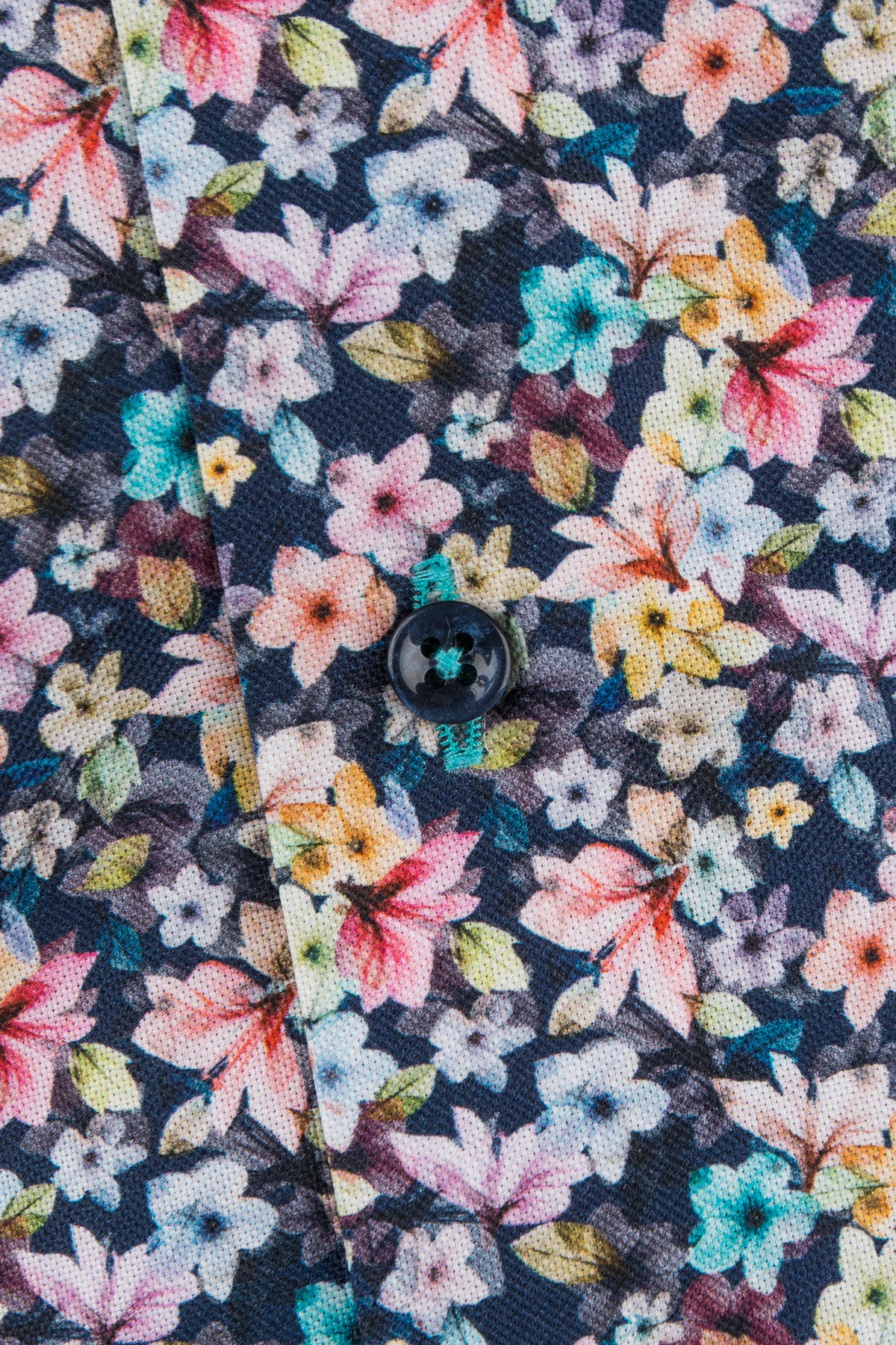 Flower printed button down slim fit shirt