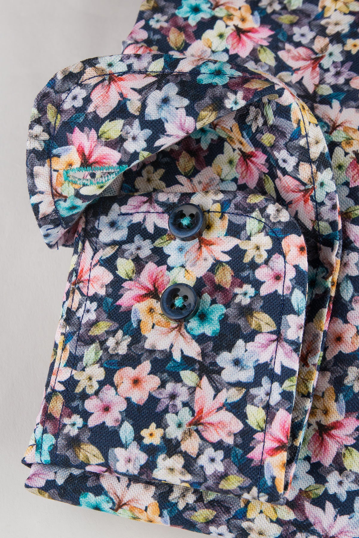 Flower printed button down slim fit shirt