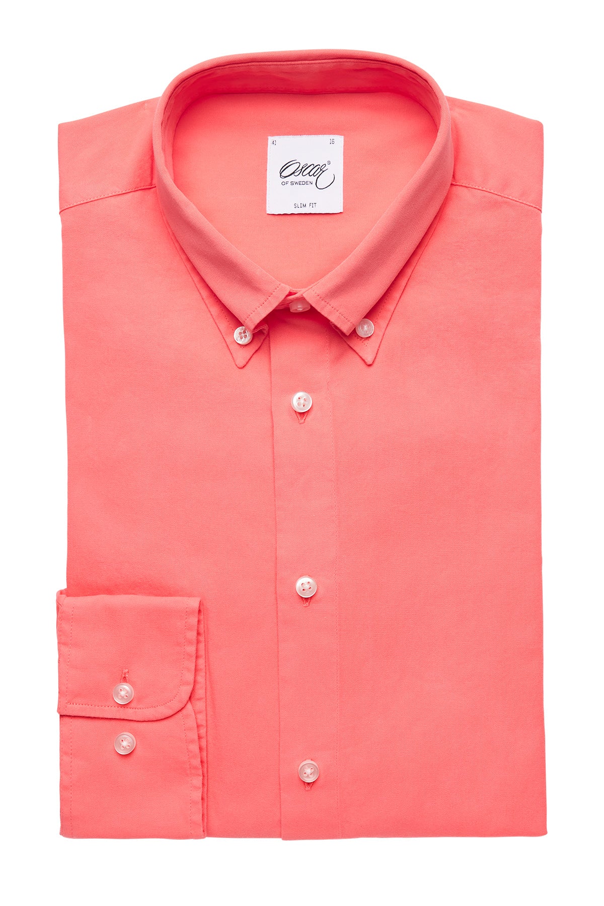 Pink washed button down regular fit shirt
