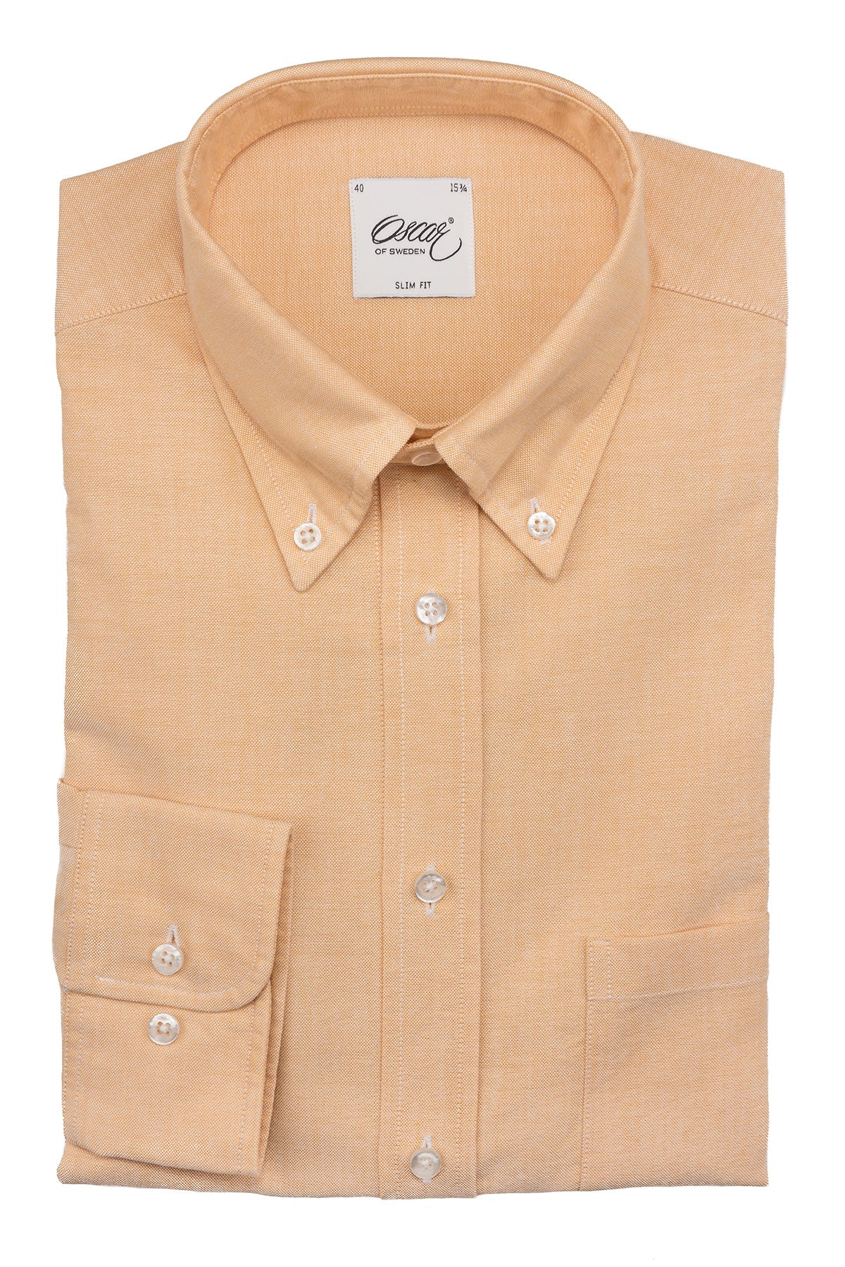 Orange button down oxford regular fit shirt