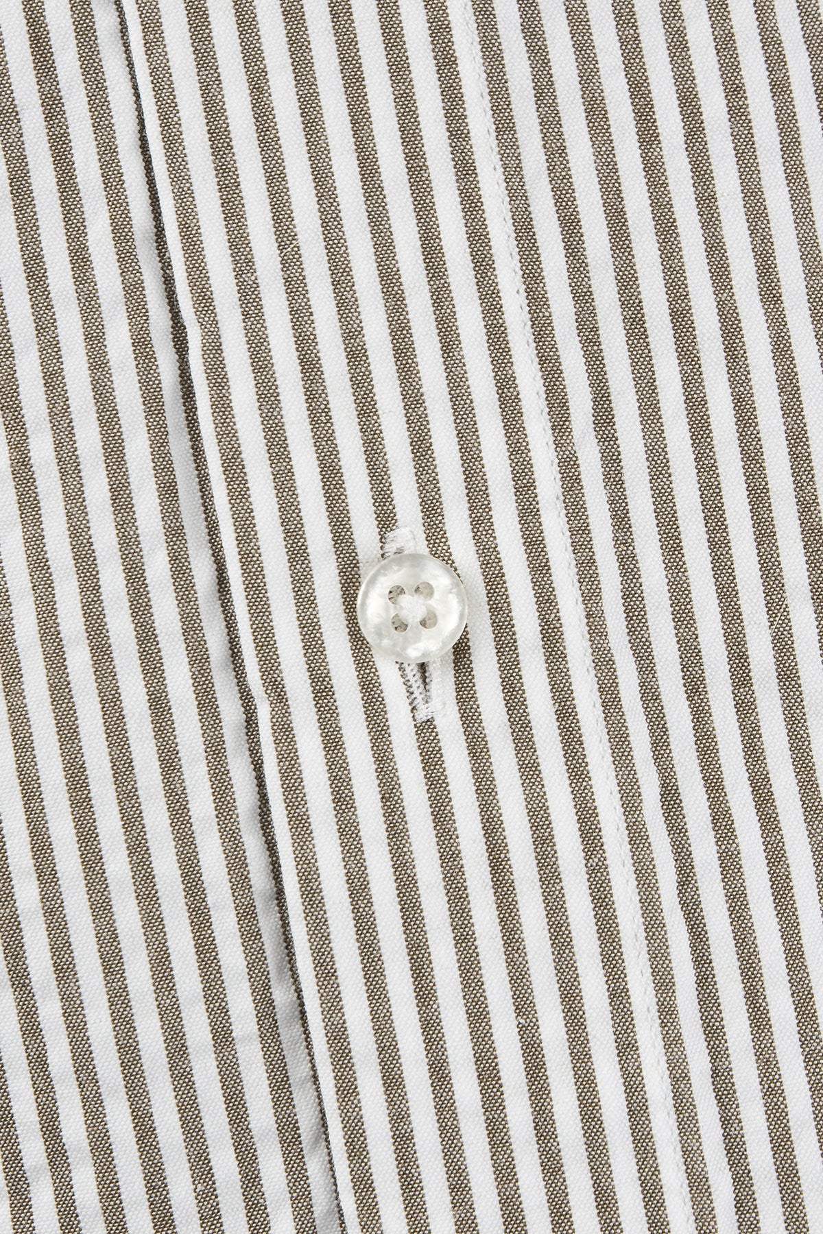 Khaki green striped seersucker regular fit shirt