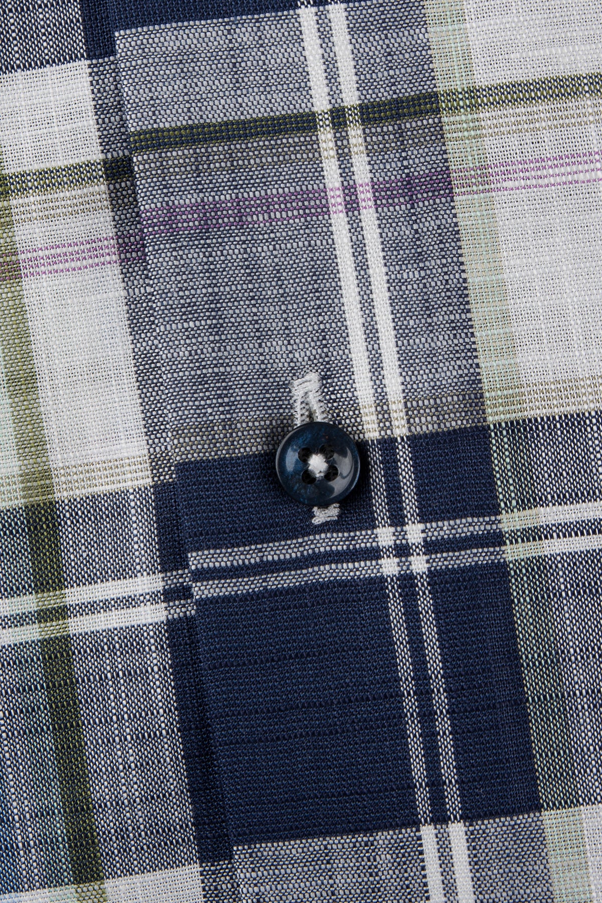 Blue checked short sleeve regular fit shirt