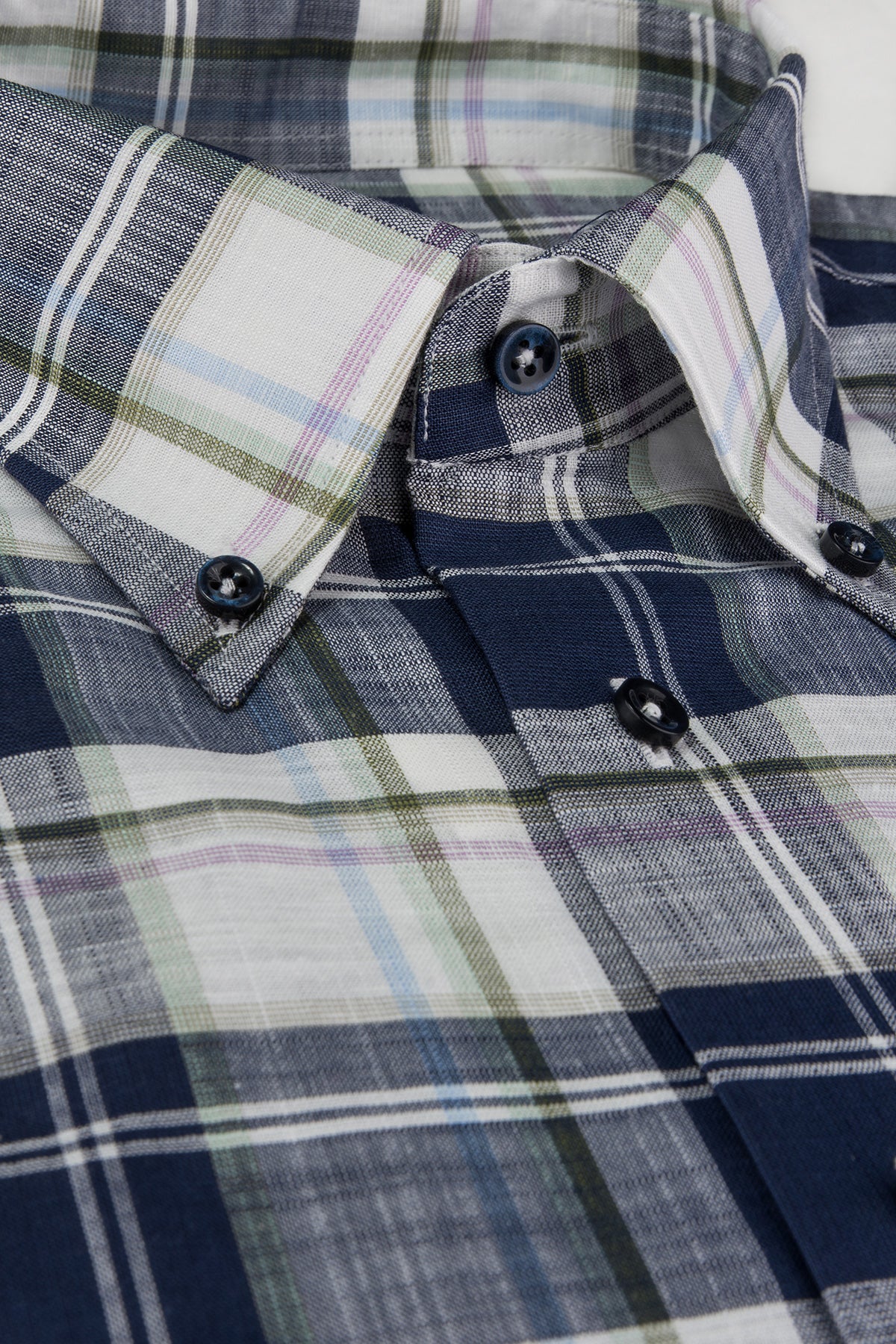 Blue checked short sleeve regular fit shirt