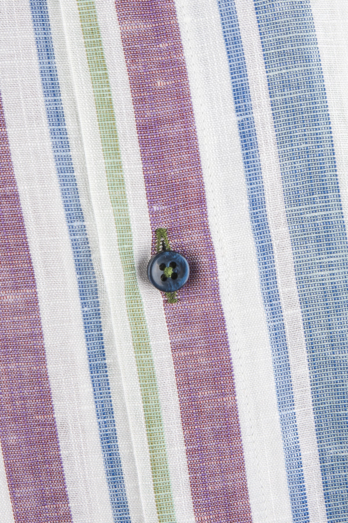 Multicolor stripe short sleeve regular fit shirt