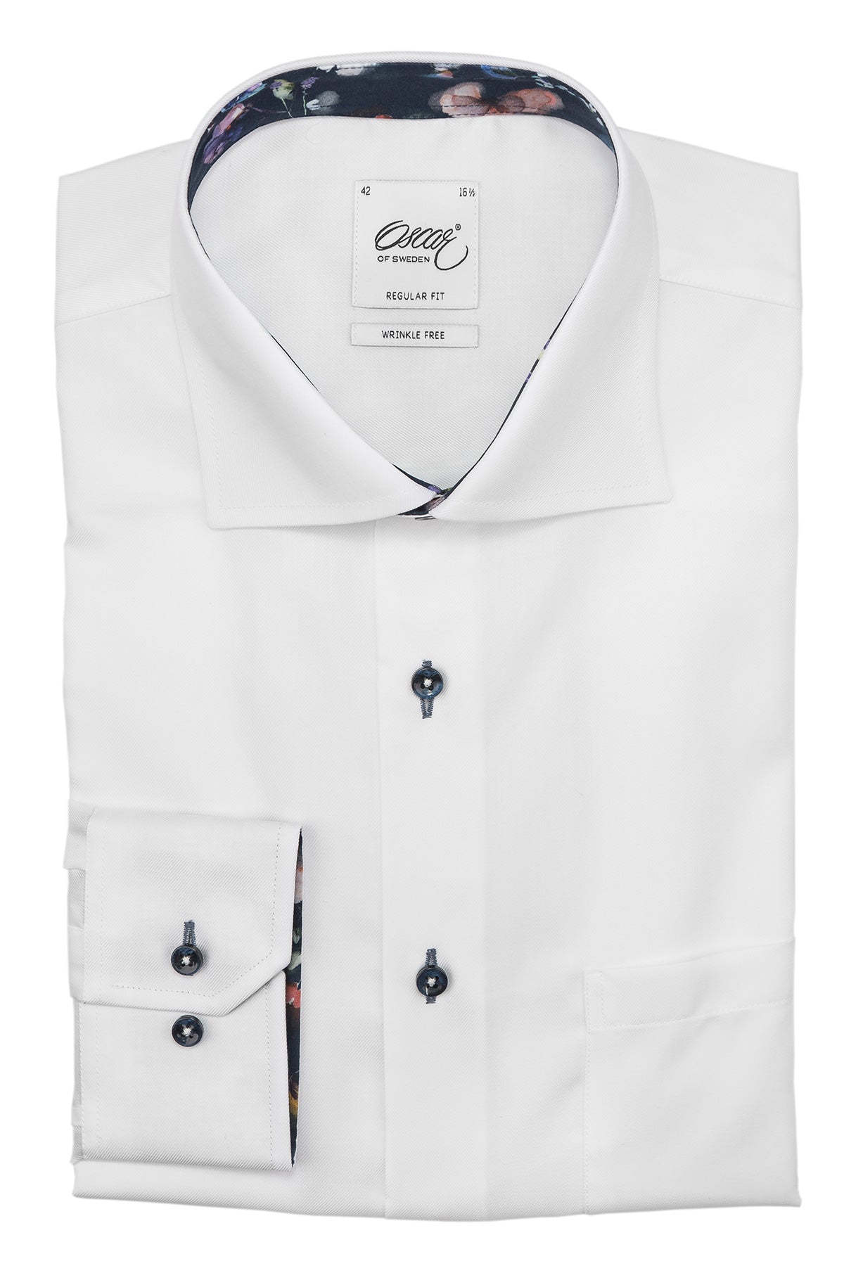 White regular fit shirt with contrast details