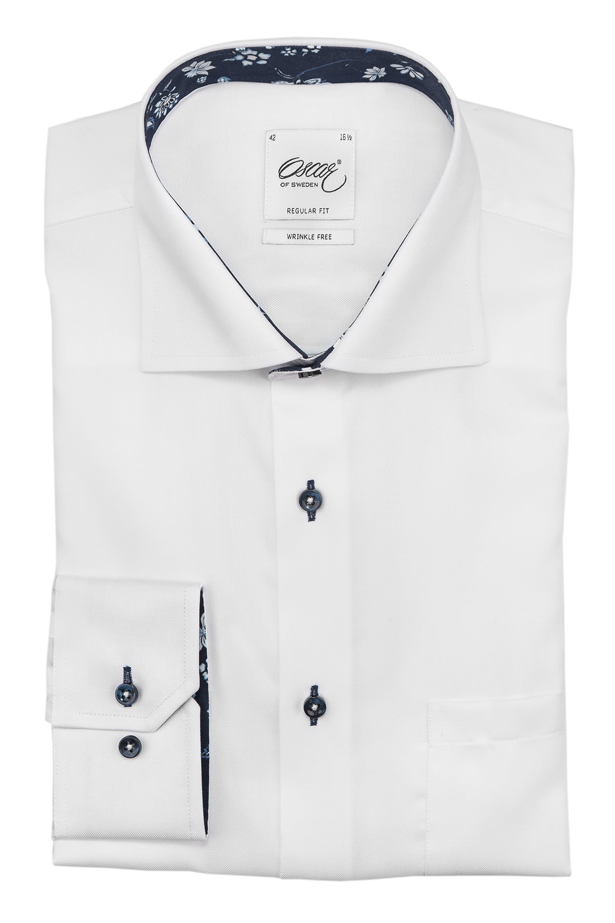 White regular fit shirt with contrast details