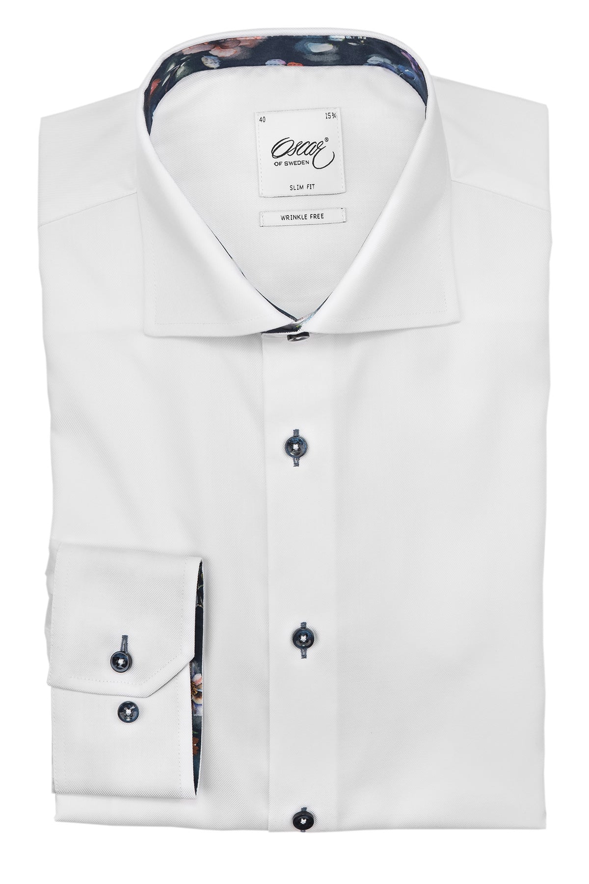 White slim fit shirt with contrast details