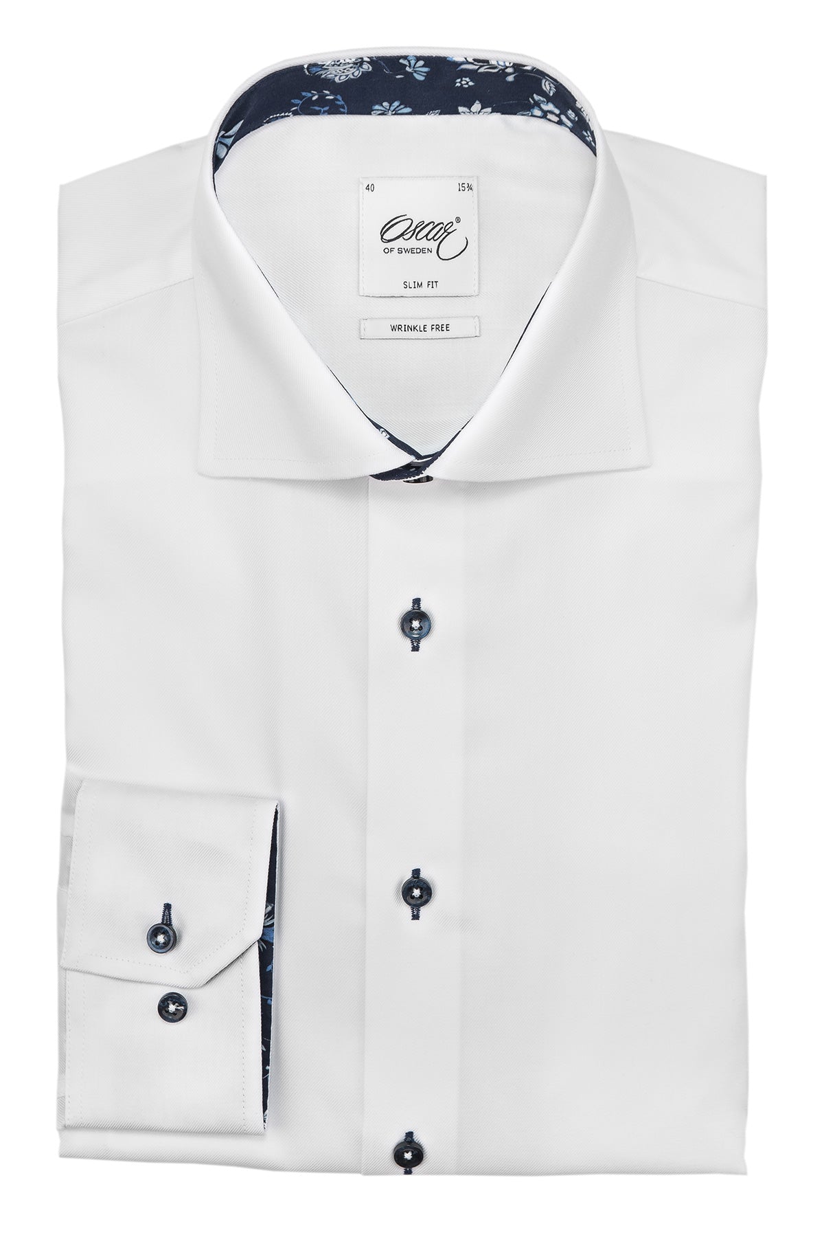 White slim fit shirt with contrast details