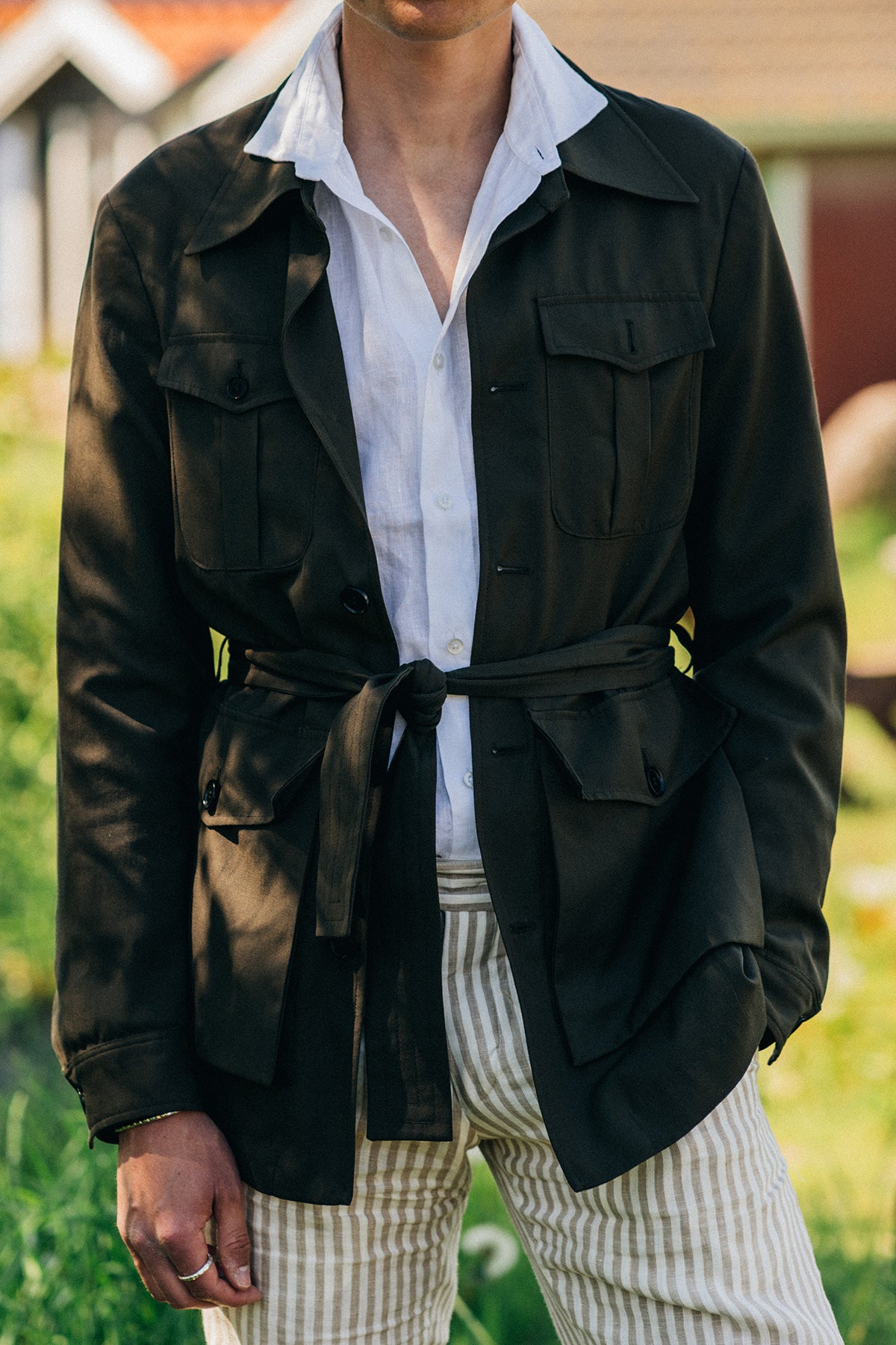 White slim fit linen shirt
