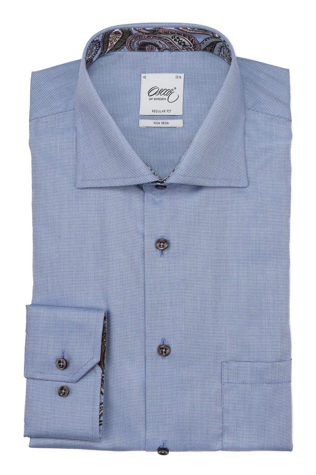 Blue regular fit shirt with contrast details