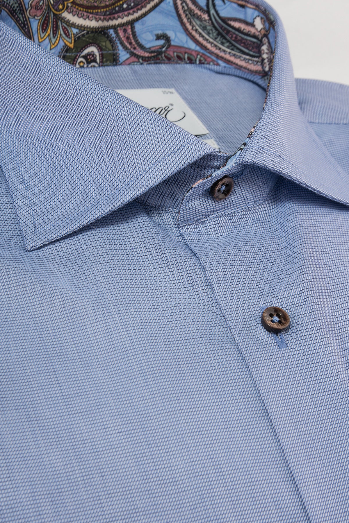 Blue slim fit shirt with contrast details