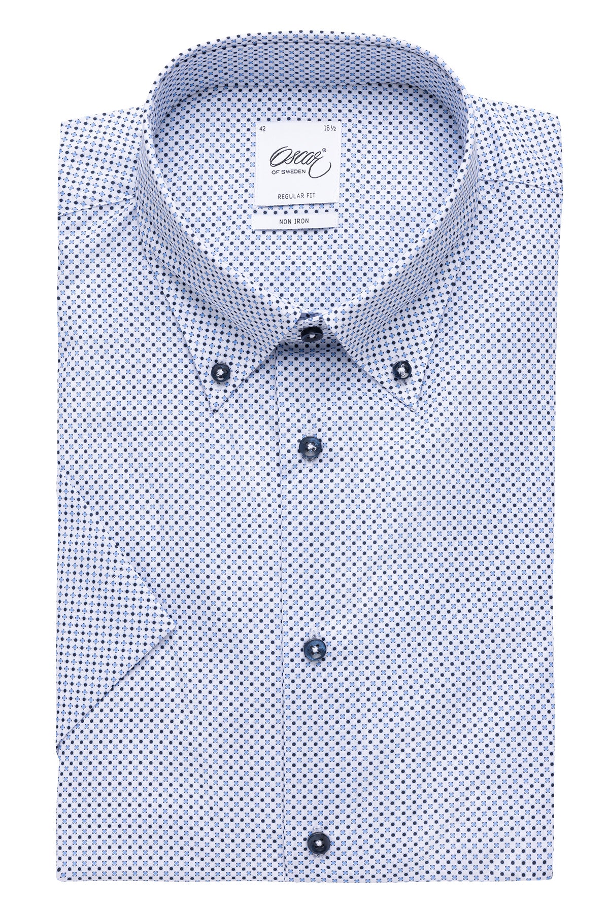 Light blue printed short sleeve regular fit shirt