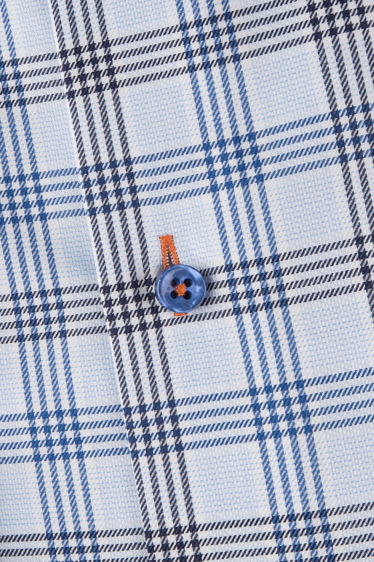 Blue checked regular fit shirt with contrast details