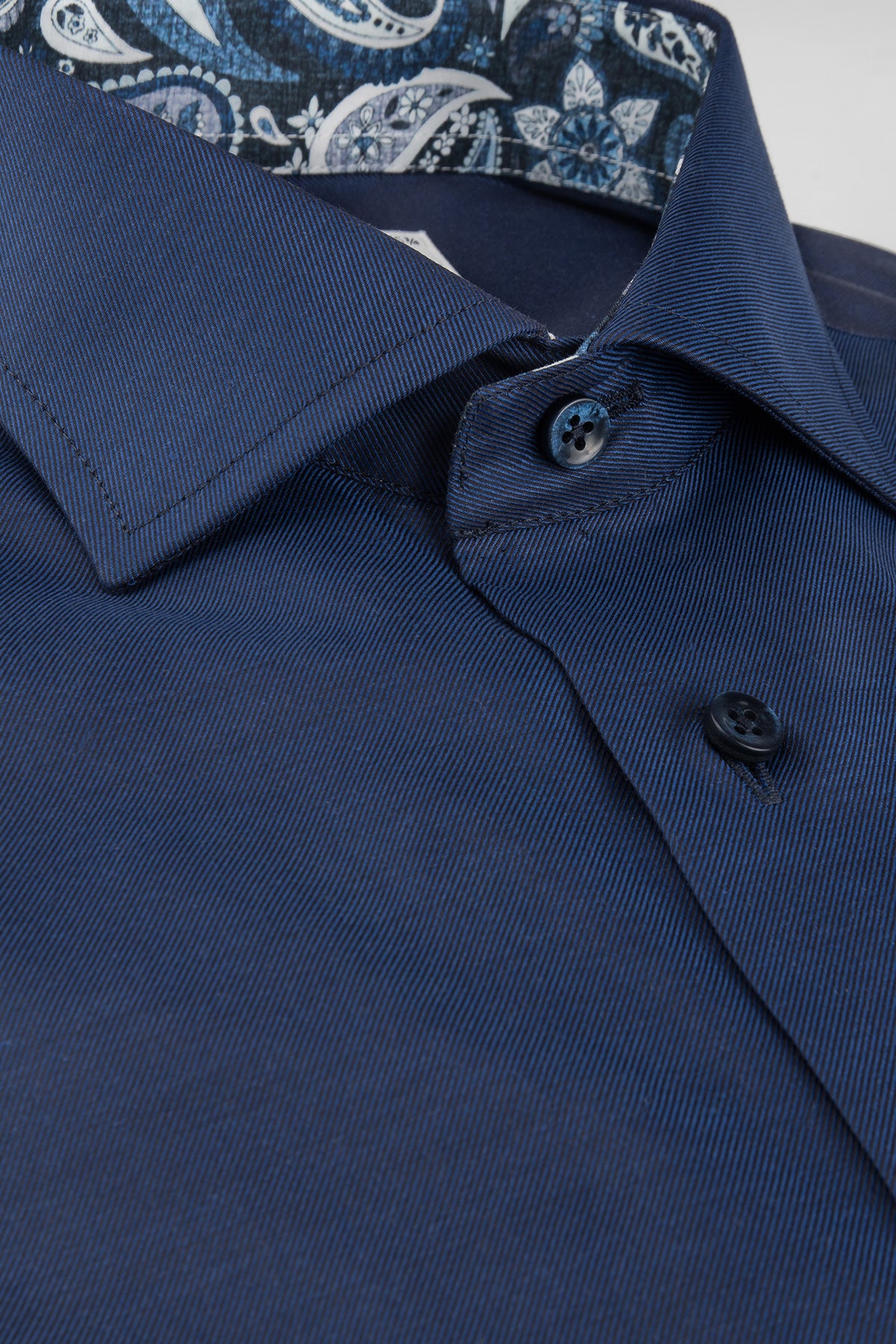 Navy blue slim fit shirt with contrast details