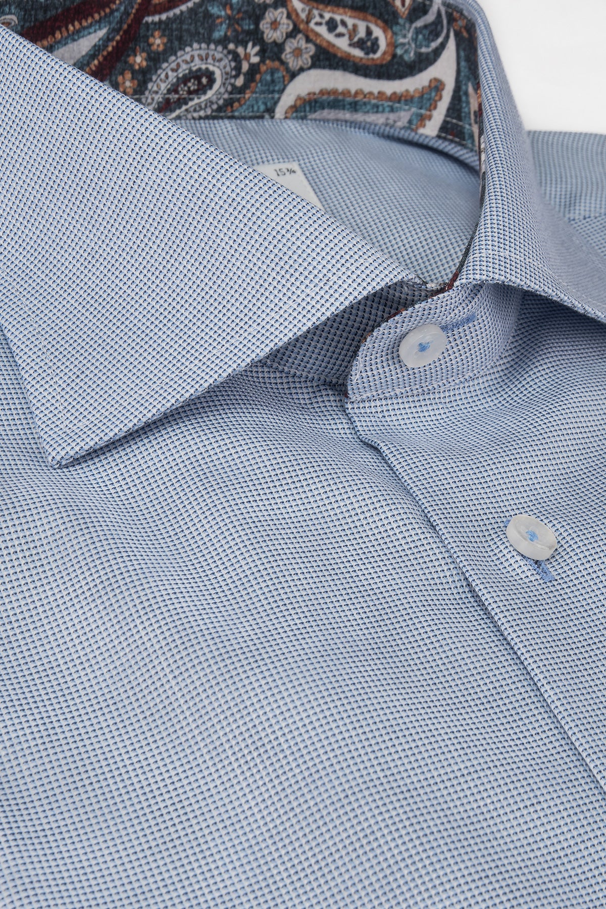 Light blue regular fit shirt with contrast details
